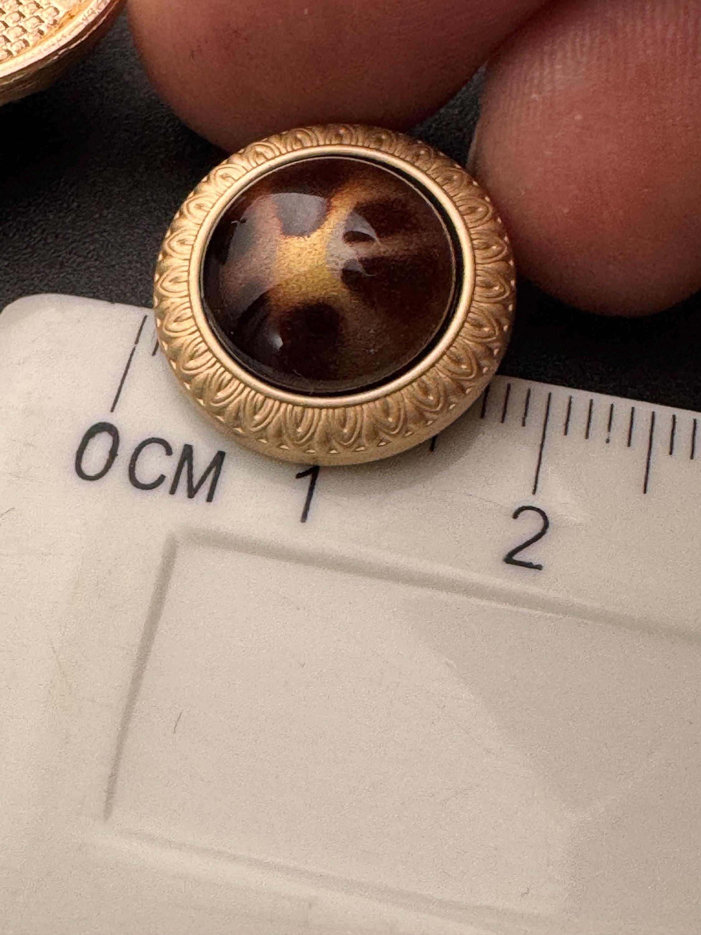 Leopard Print Buttons, Beige Brown Acrylic & Metal shank , 5 pack