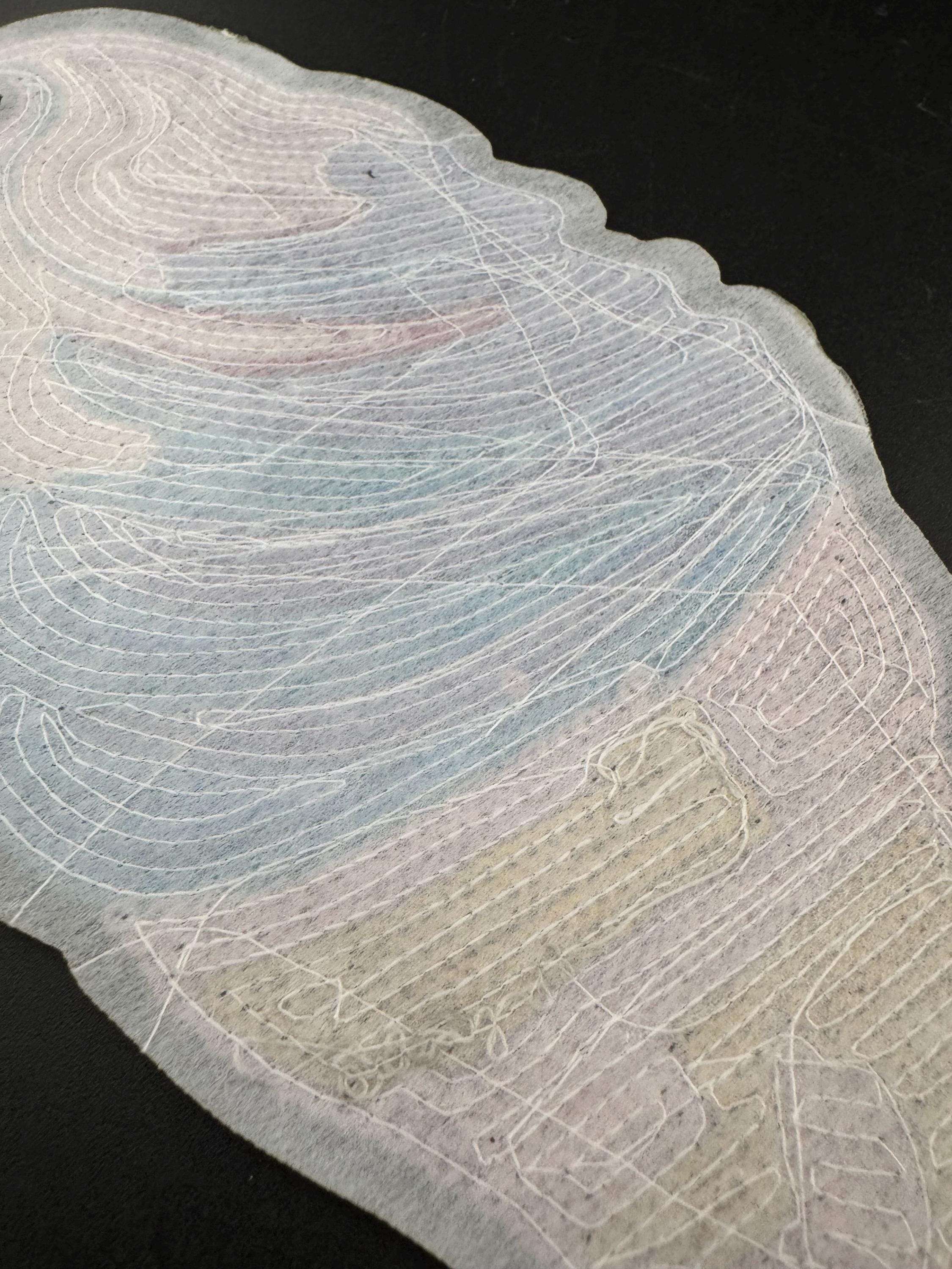 XL Sequin Ice Cream Patch: Blue, Pink & Gold Iron-On Applique