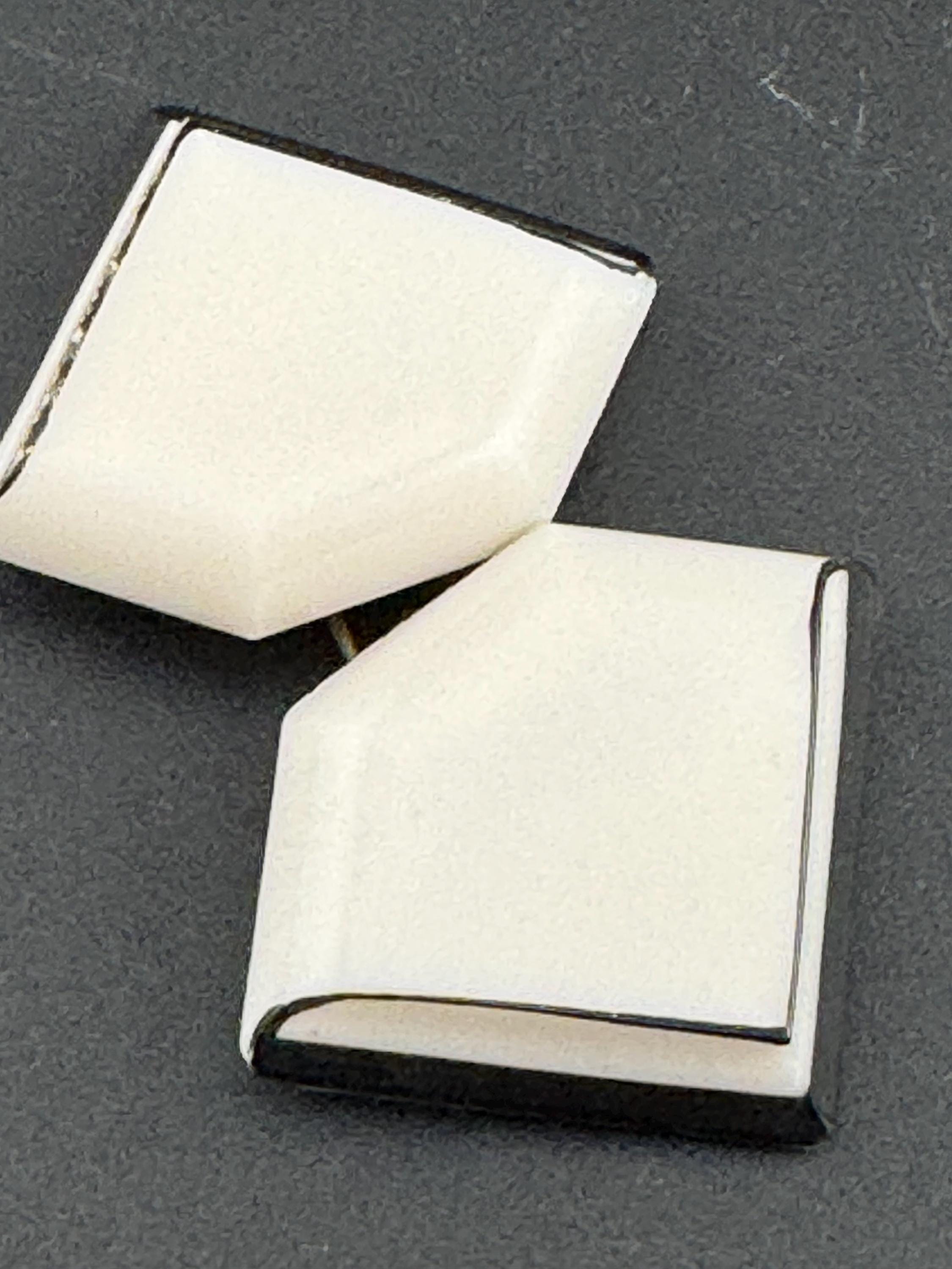 Czech glass Antique Art Deco off white and black striped edge 2 part double Belt Buckle monochrome