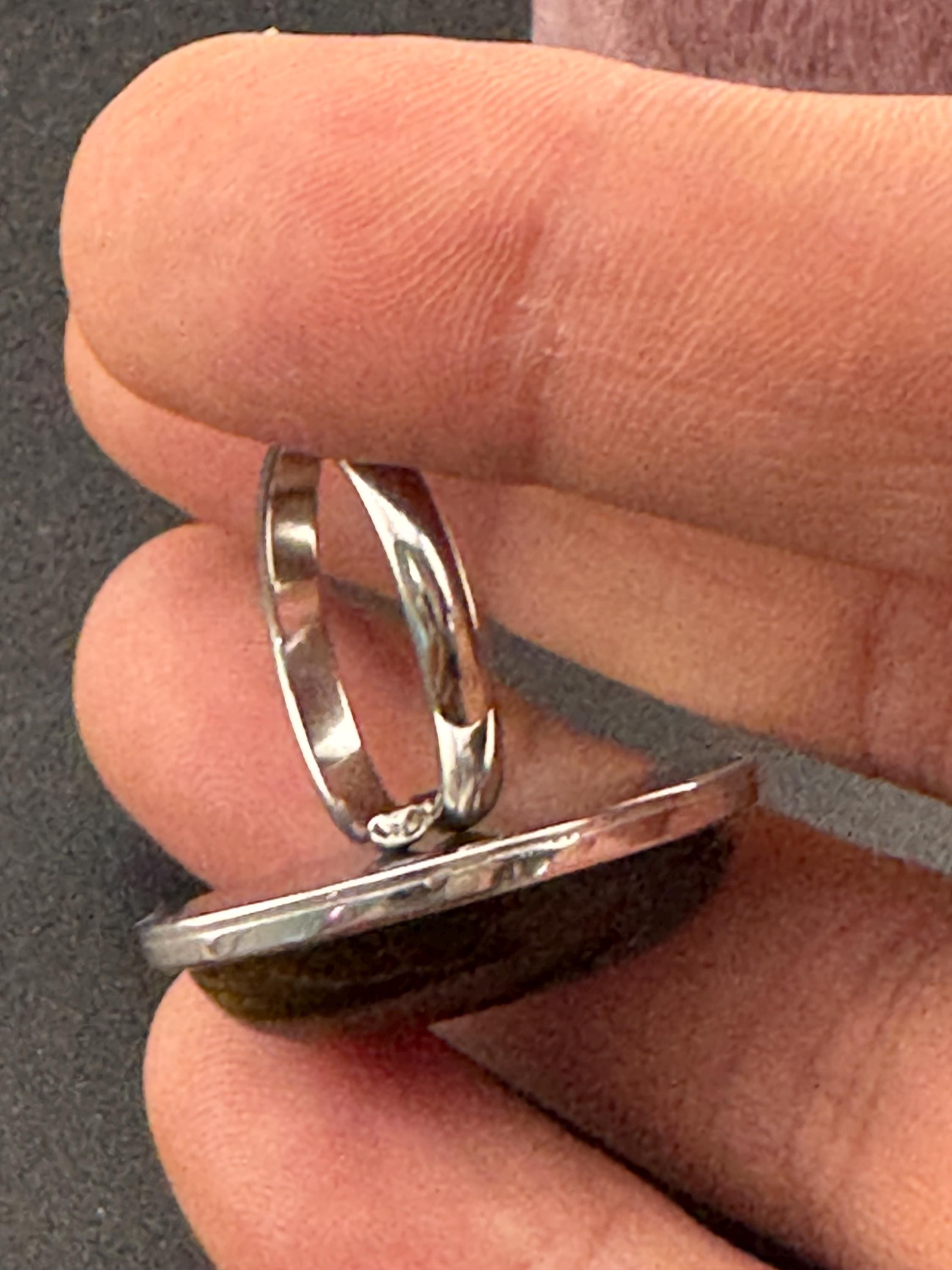 Oversized Oval Tigers Eye Ring: Adjustable Stainless Steel