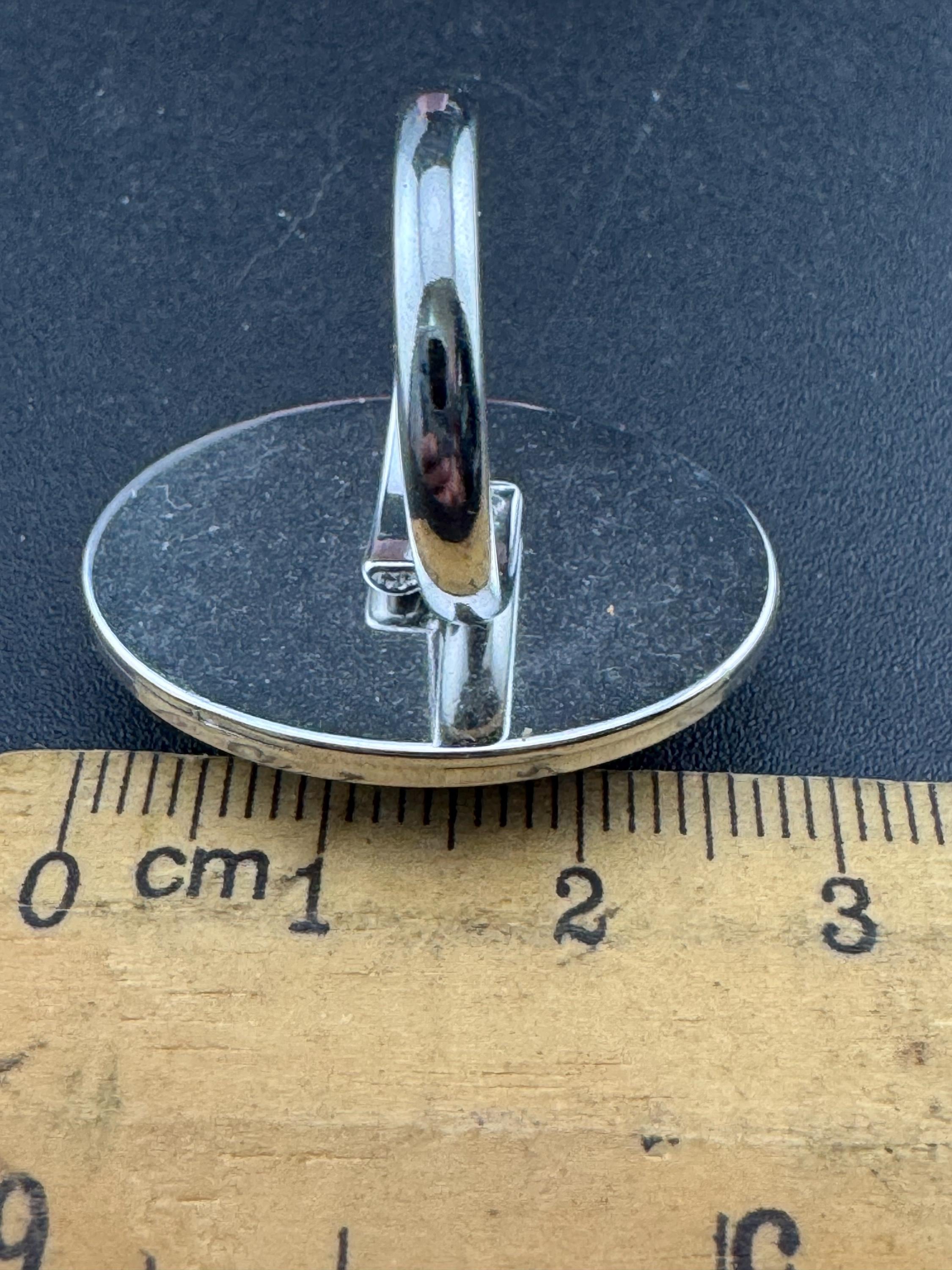 Oversized Oval Tigers Eye Ring: Adjustable Stainless Steel