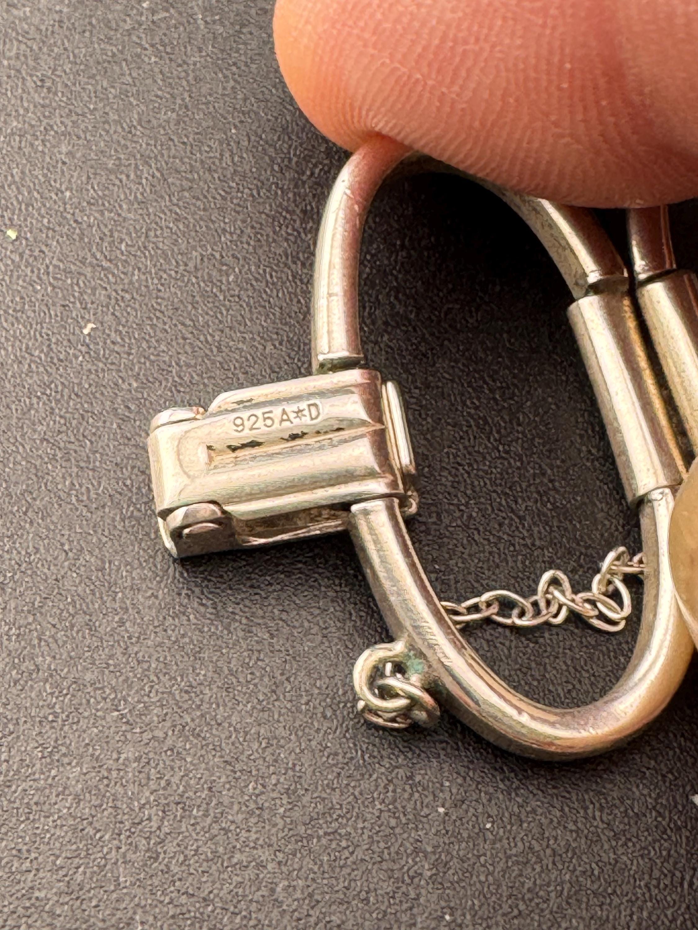 Vintage Retro 925 Sterling Silver panel link modernist chain link chunky bracelet 50.8 grams