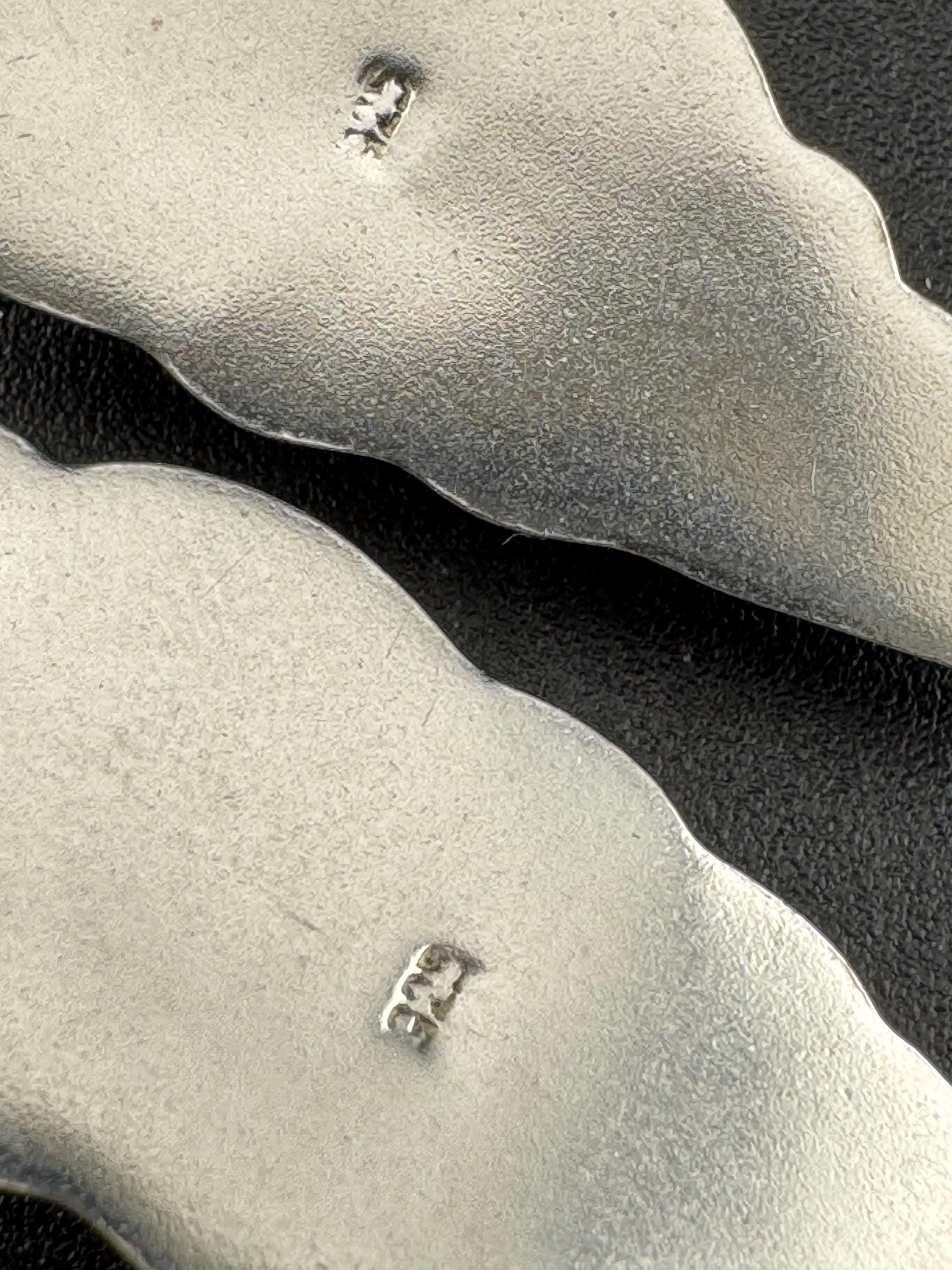 5.4cm 925 sterling silver hollow long drop dropper dangly earrings for pierced ears, modernist shell design