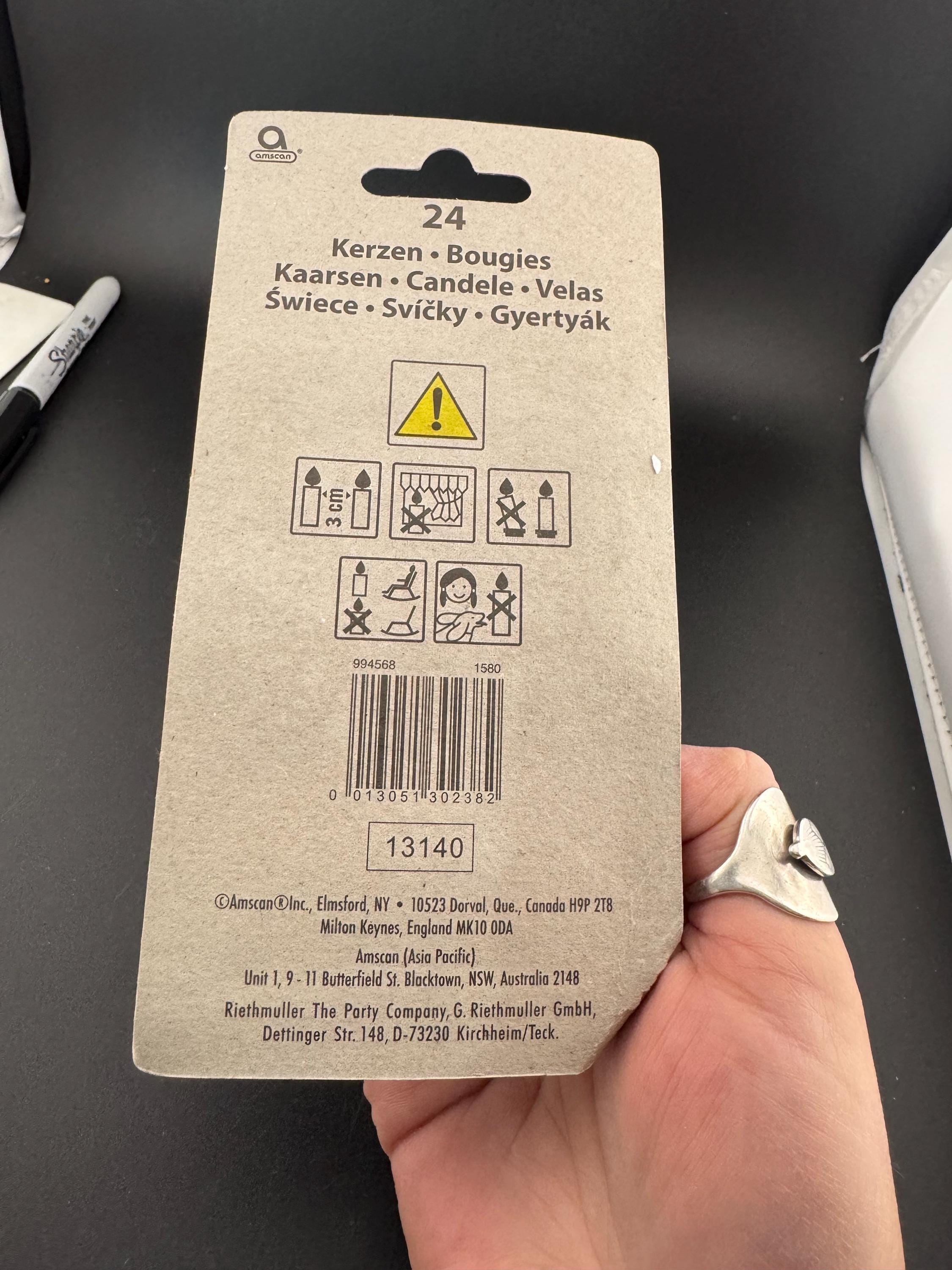 Mini Birthday Cake Candle Set: 24 Candles with 12 Holders