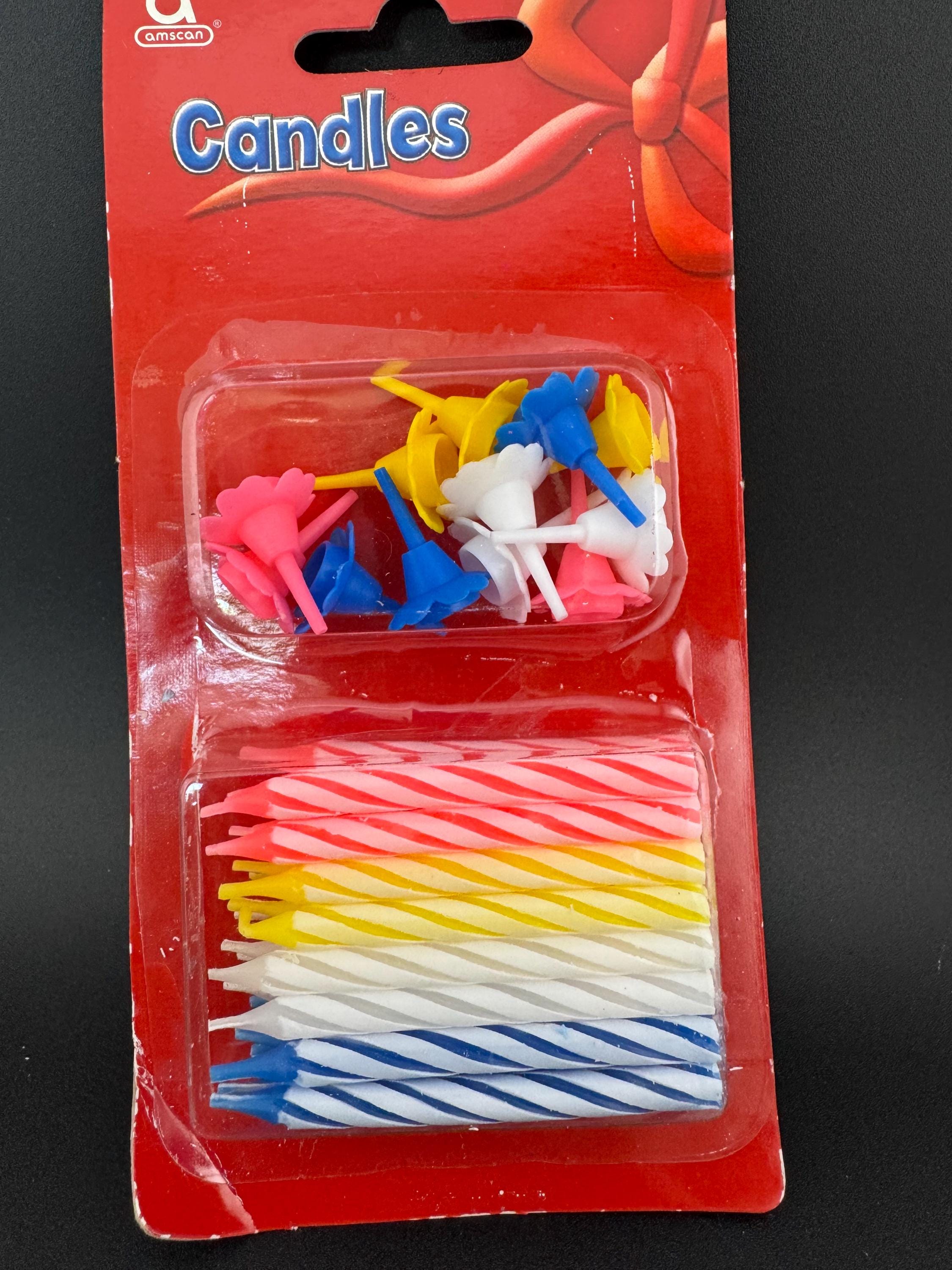 Mini Birthday Cake Candle Set: 24 Candles with 12 Holders