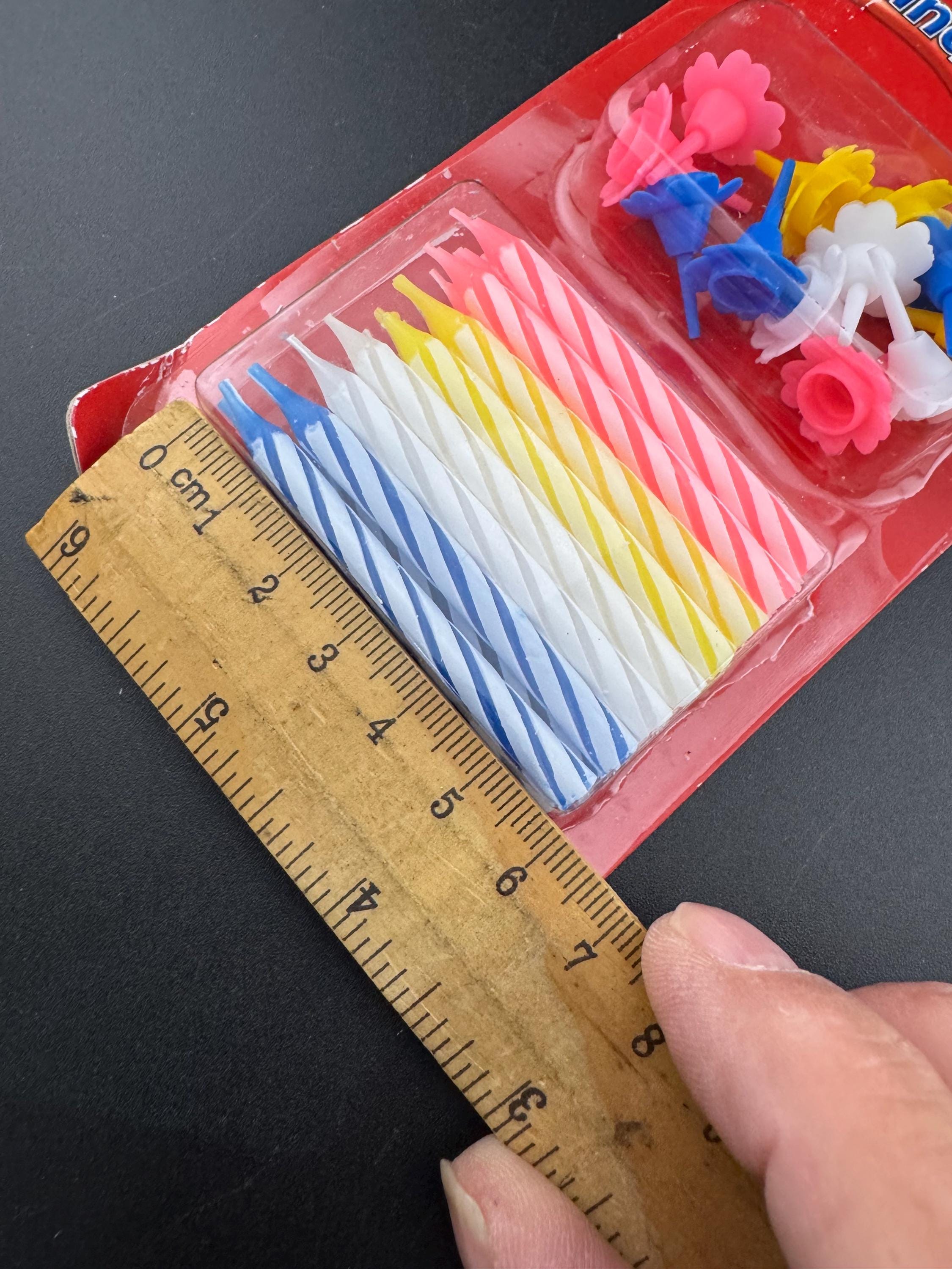 Mini Birthday Cake Candle Set: 24 Candles with 12 Holders