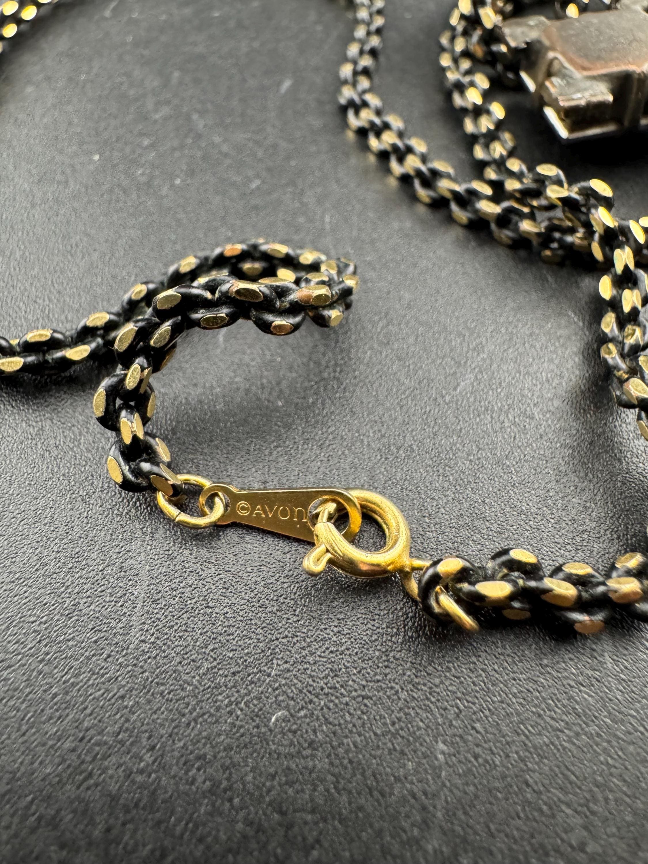 Signed Butler & Wilson Amethyst Rhinestone Cross Pendant Necklace