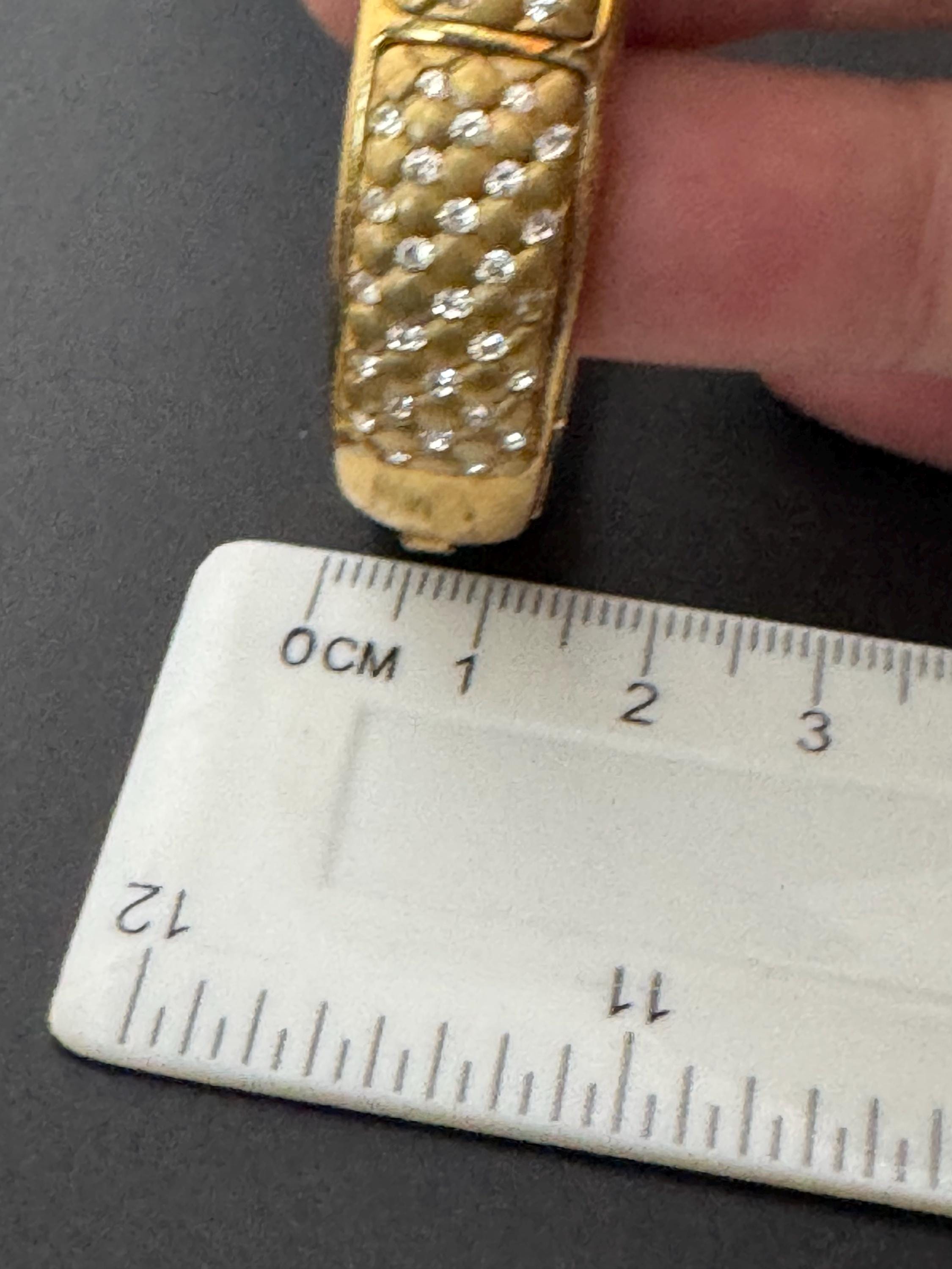 Signed Swarovski crystal Clamper Bangle: gold plated