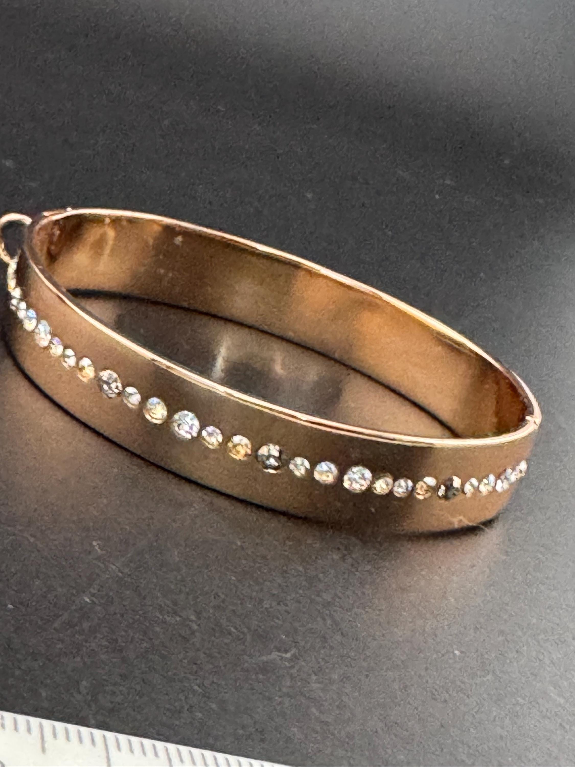 NIKKI LISSONI Retro Gold Plated Crystal Bangle Bracelet