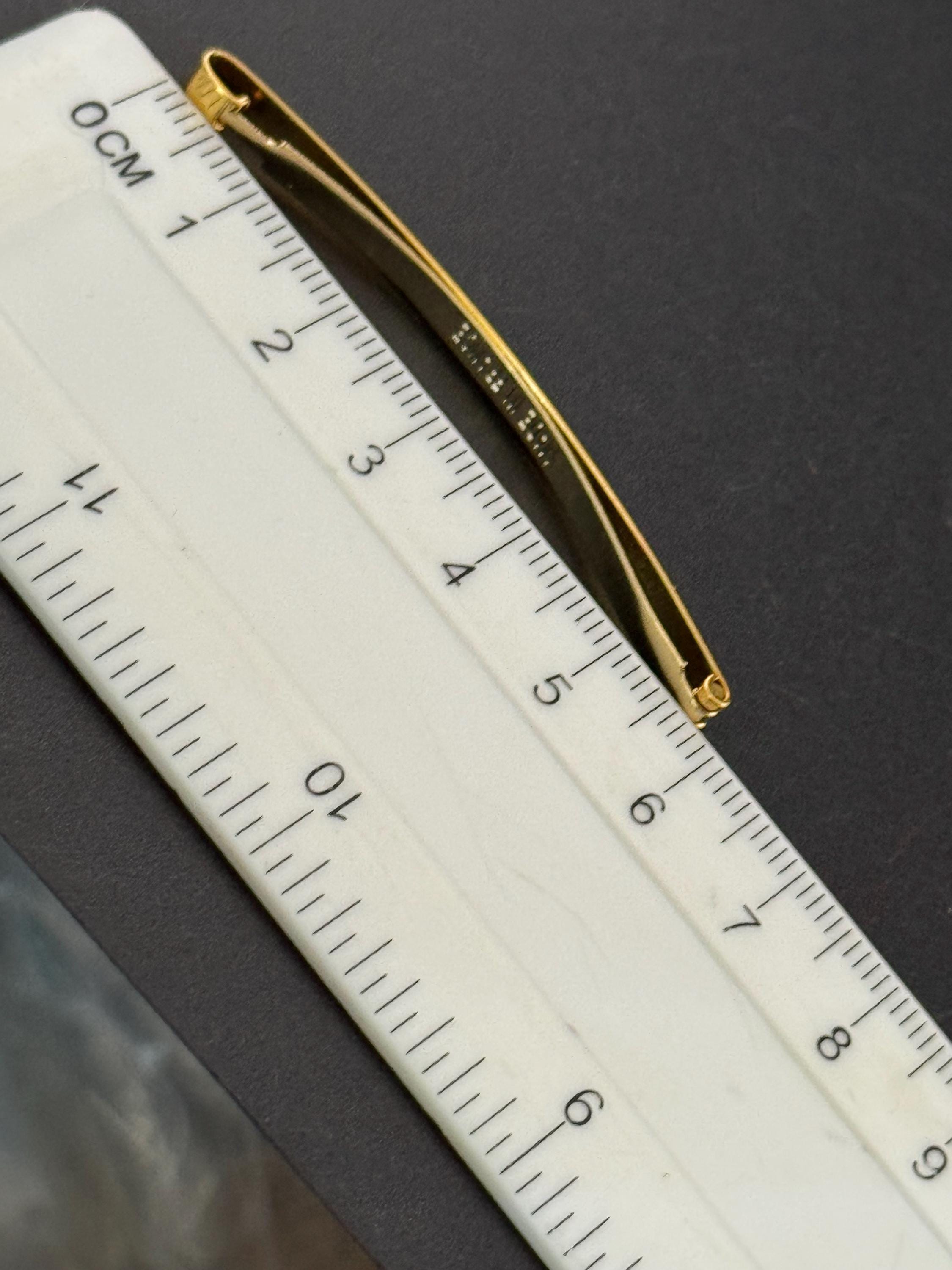 vintage pair of signed French plain long slim gold tone girls hair clips choice of 6cm or 5cm