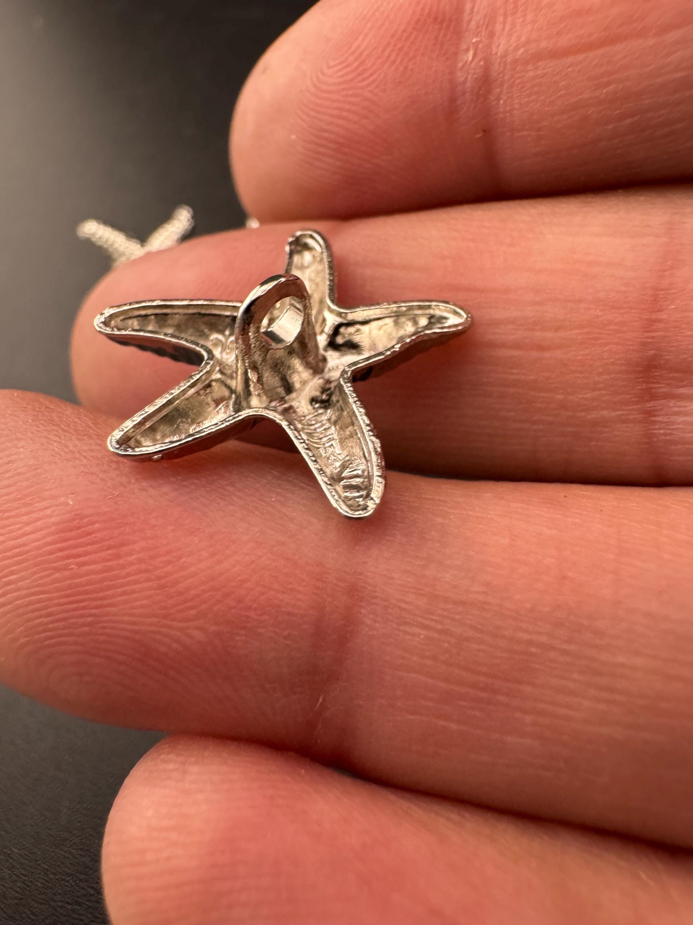Starfish buttons Pack of 5 pieces 20mm with metal shank nautical style