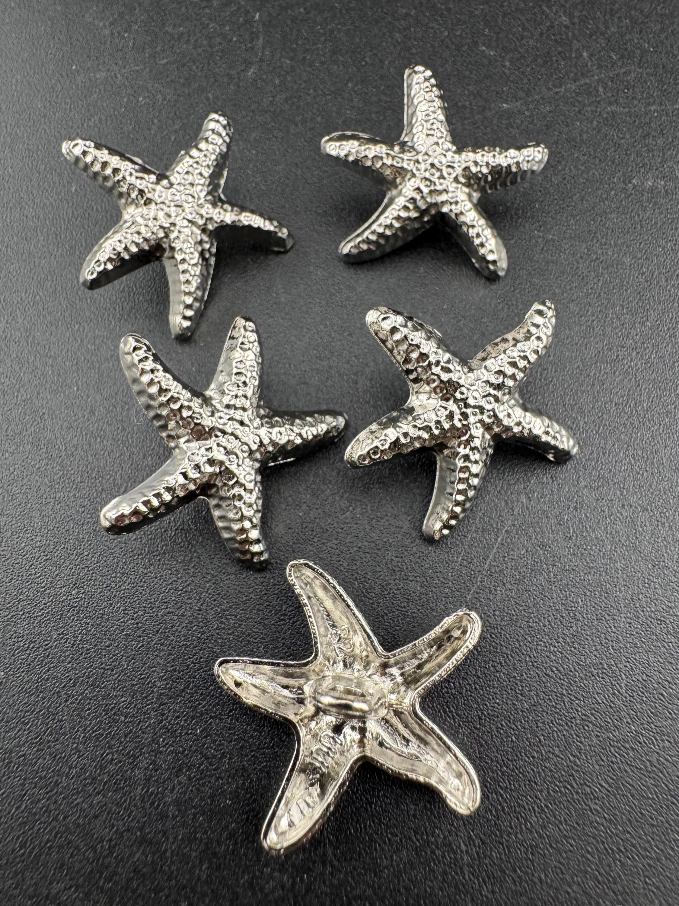 Starfish buttons Pack of 5 pieces 20mm with metal shank nautical style