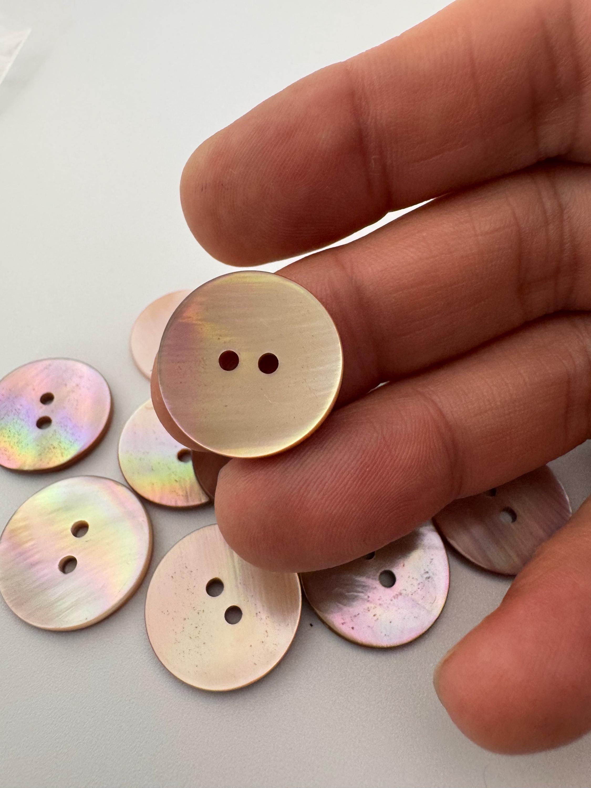 Pink Mother of Pearl Buttons: 20mm Round MOP, Set of 5