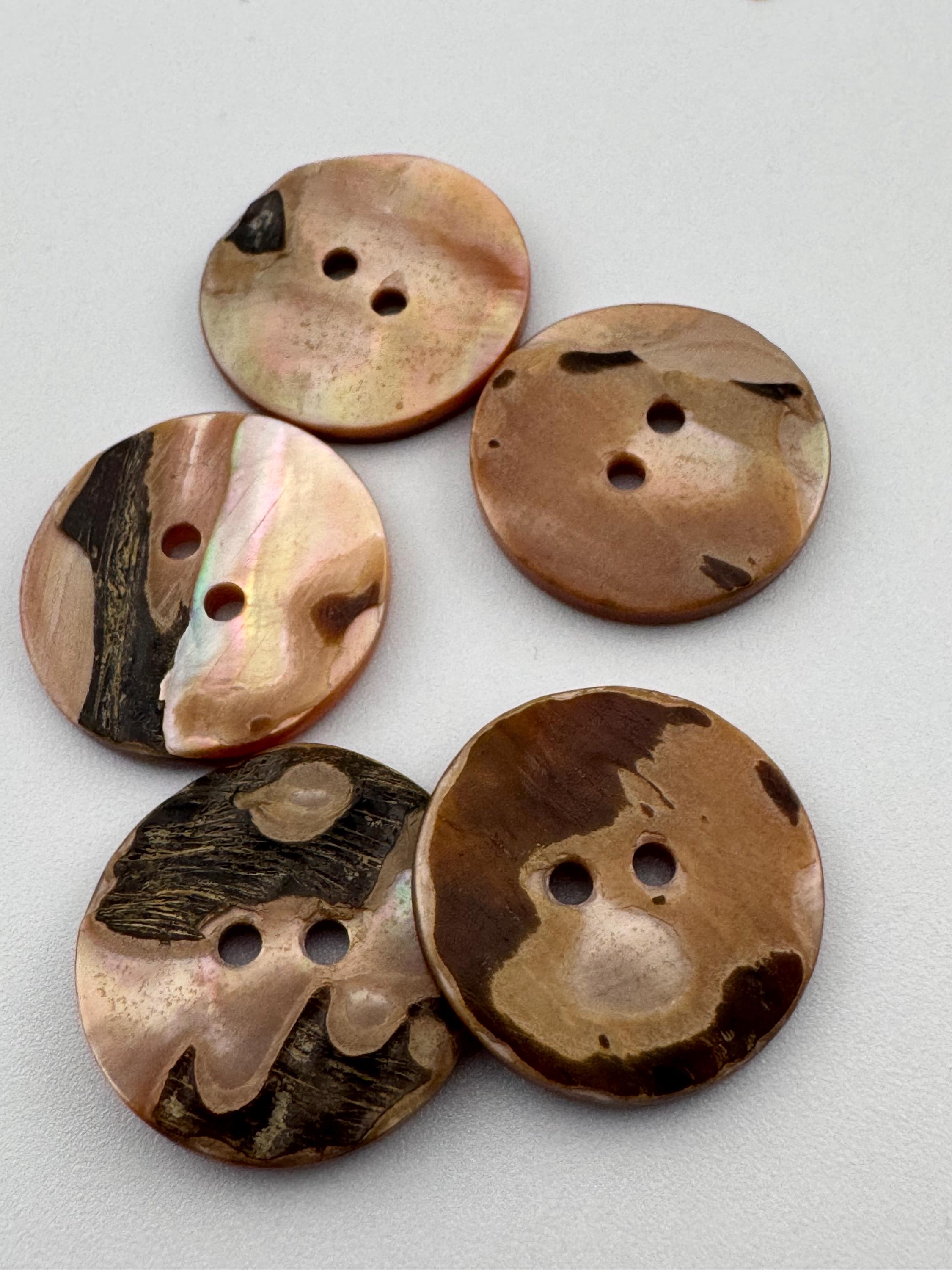 Pink Mother of Pearl Buttons: 20mm Round MOP, Set of 5
