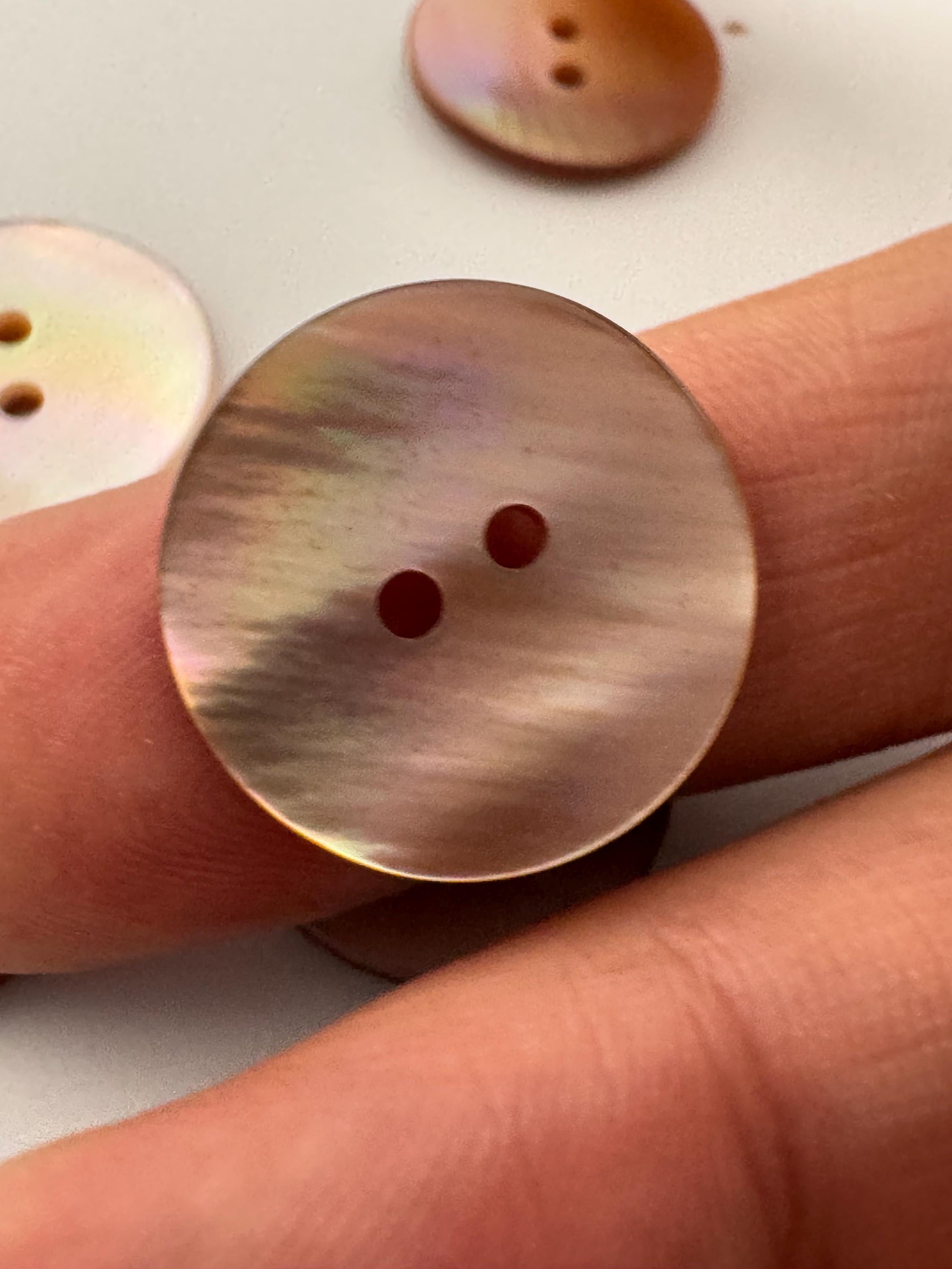 Pink Mother of Pearl Buttons: 20mm Round MOP, Set of 5