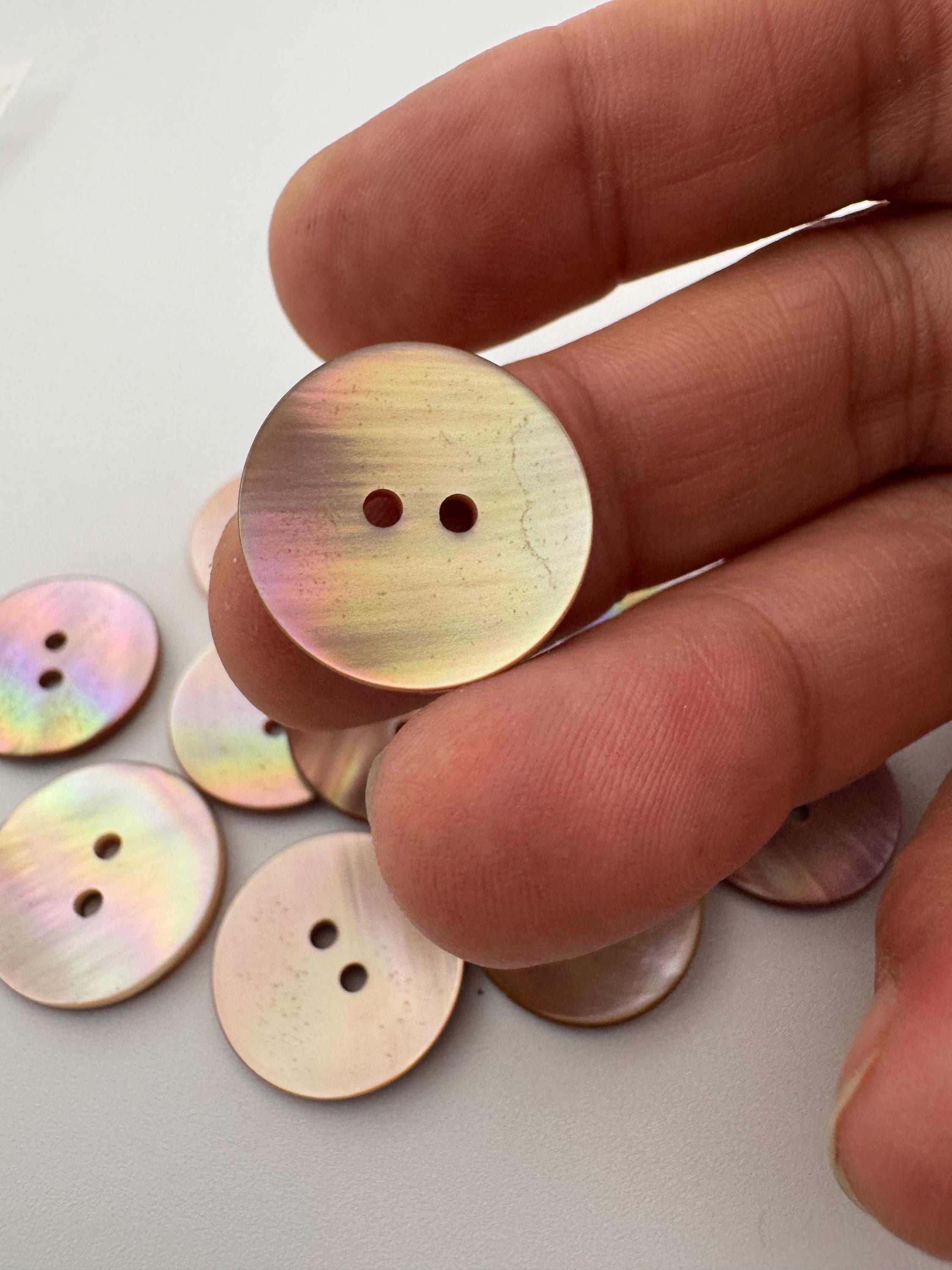 Pink Mother of Pearl Buttons: 20mm Round MOP, Set of 5