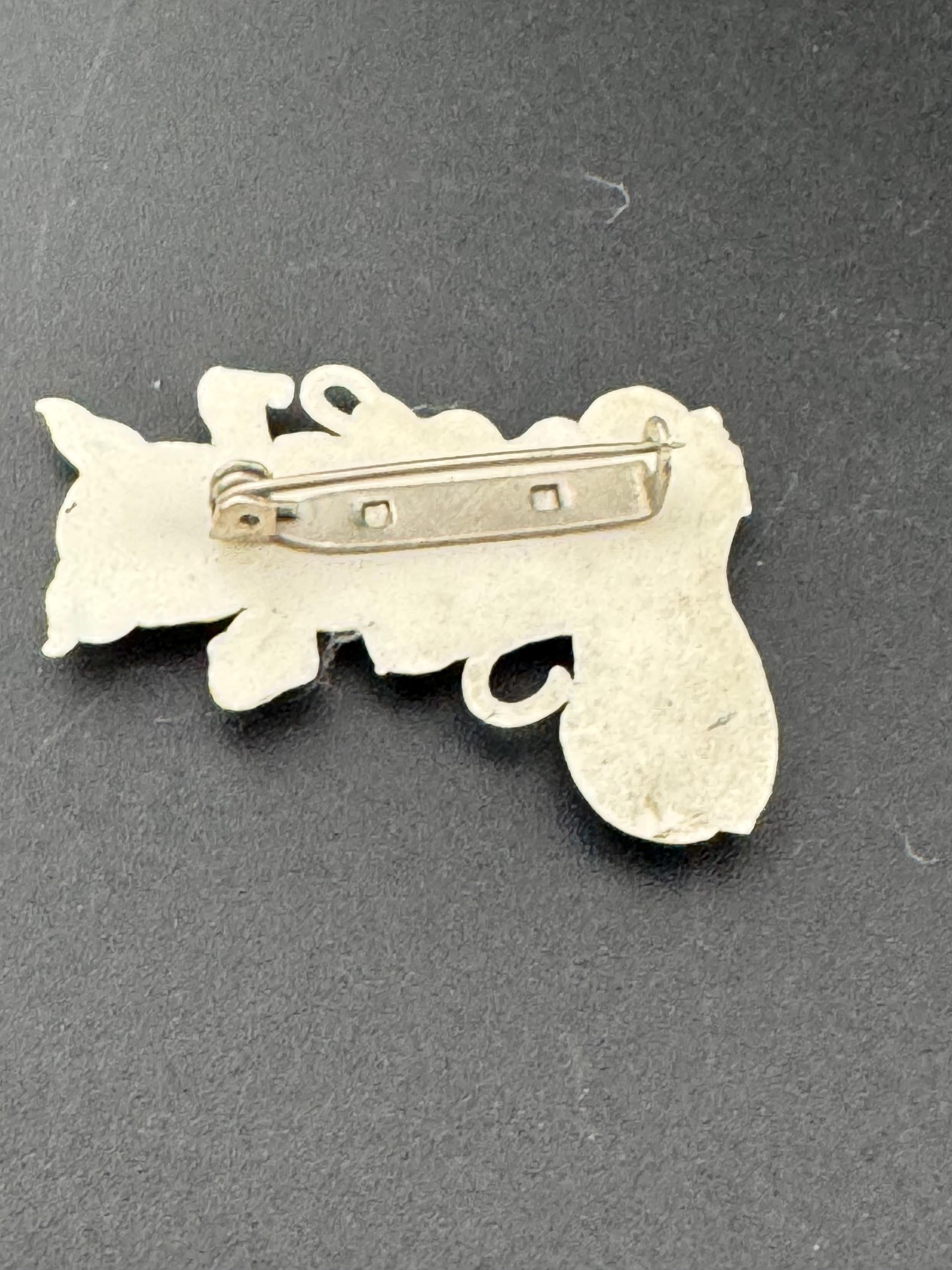 Vintage early plastic black cat in a boot Brooch celluloid