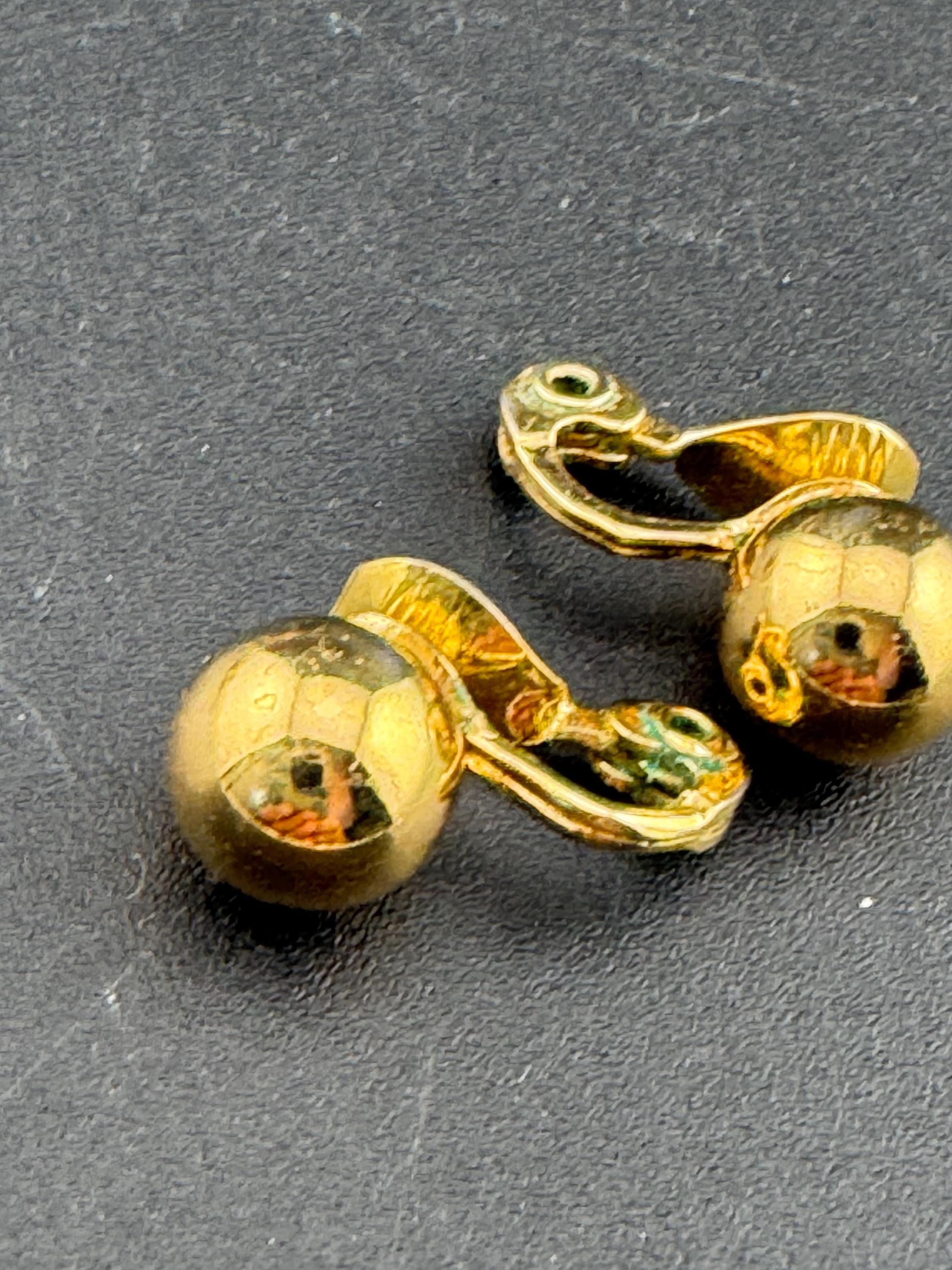 Vintage signed Monet 22ct triple gold plated ball stud clip on earrings
