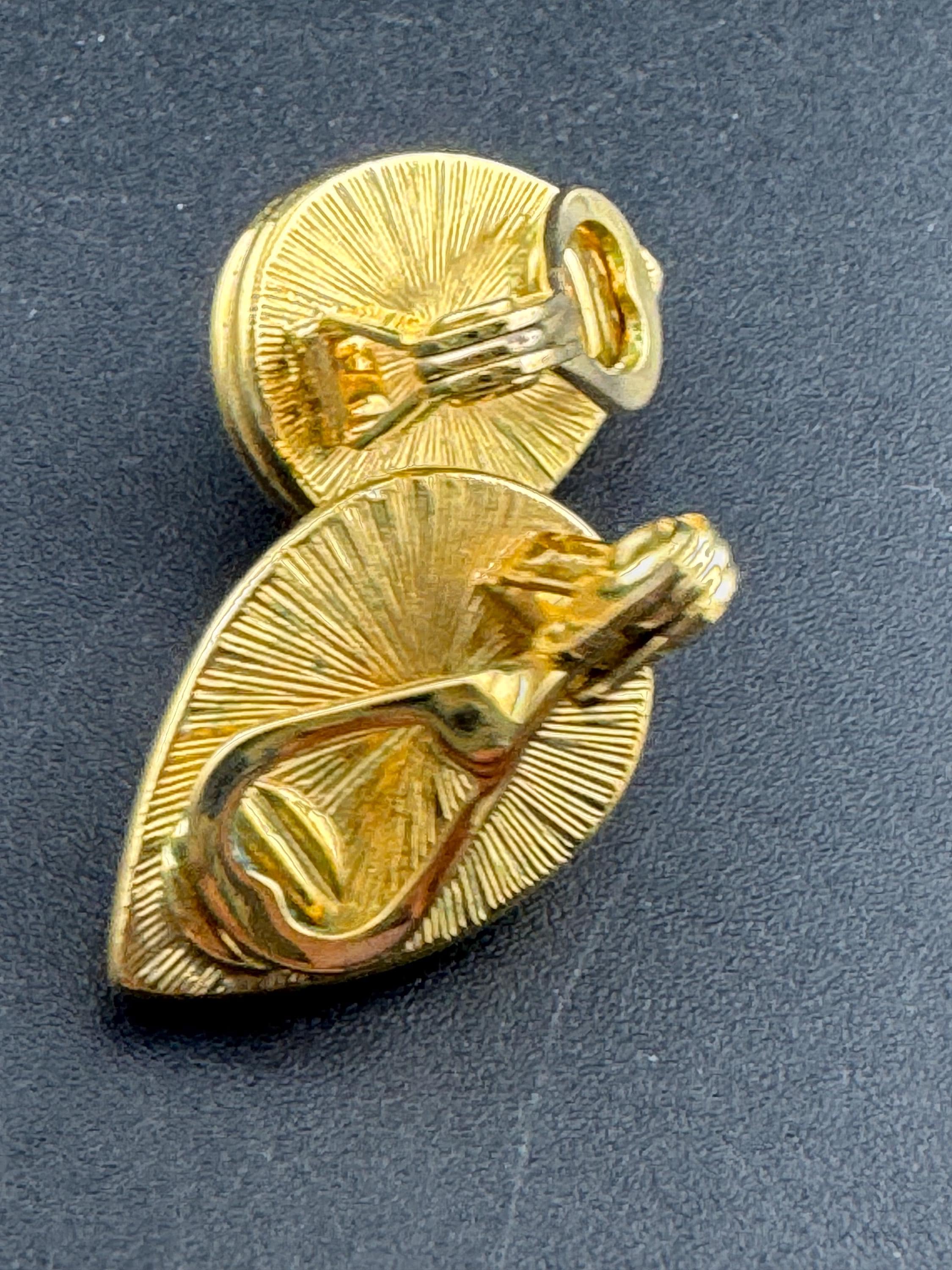Vintage signed Monet 22ct triple gold plated faux pearl teardrop stud clip on earrings