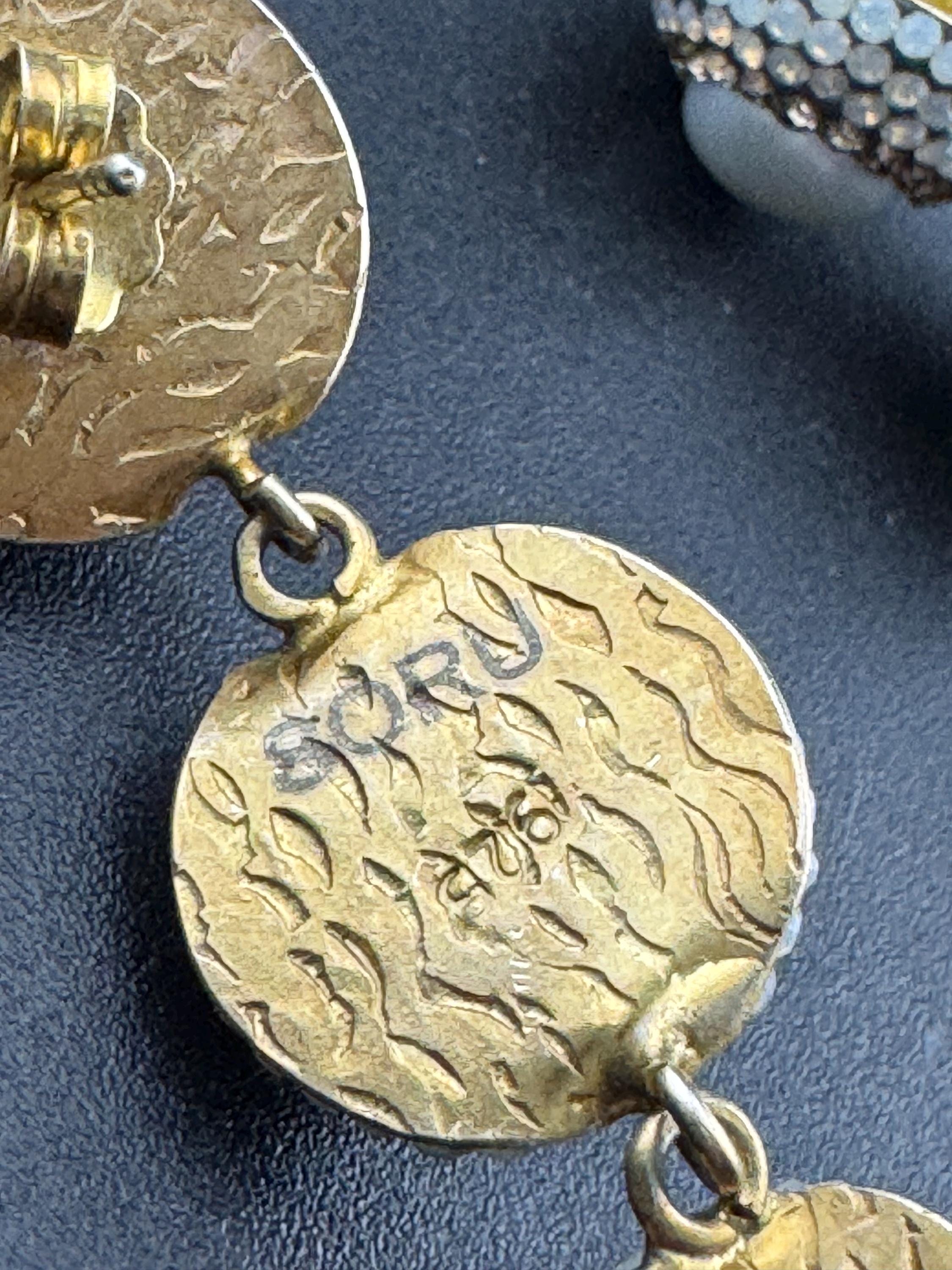 SORU Baroque Pearl Drop Earrings: 925 Silver Gilt Diamanté, 7cm