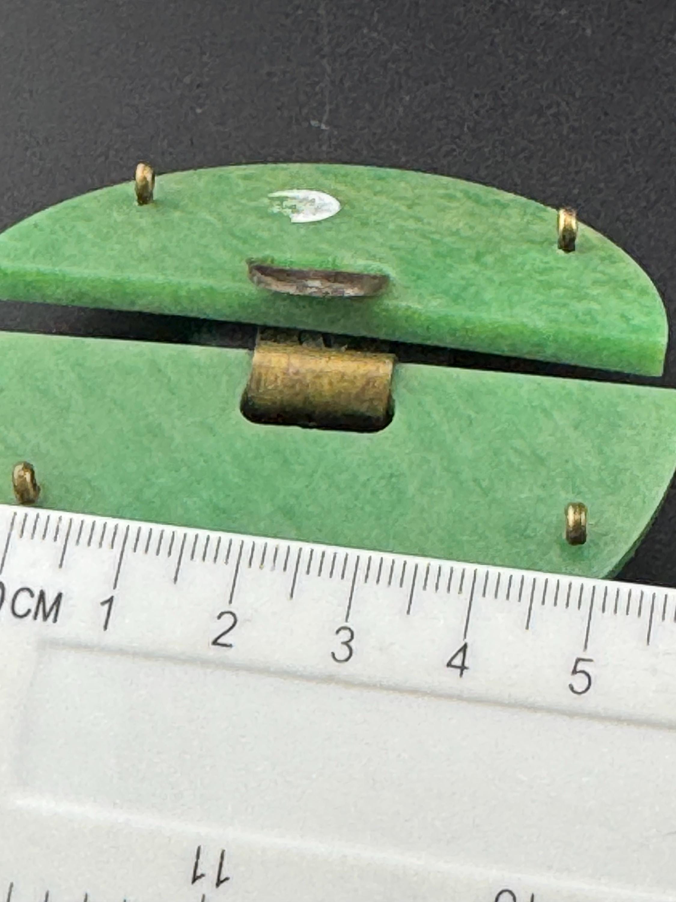 Antique Art Deco Bakelite Belt Buckle: Black & Green Geometric Haberdashery