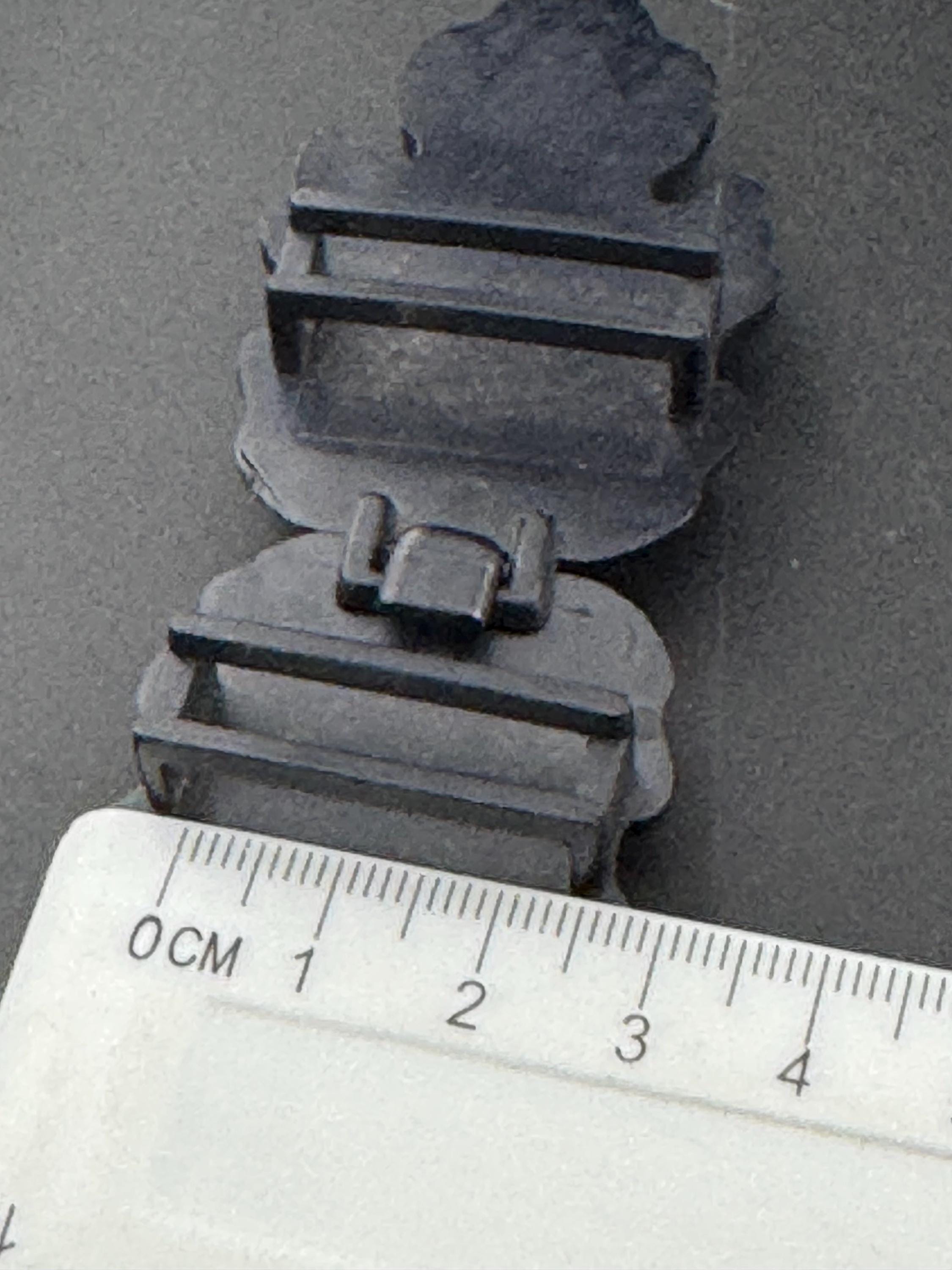 Vintage 2 part dark navy blue plastic leaf design belt buckle