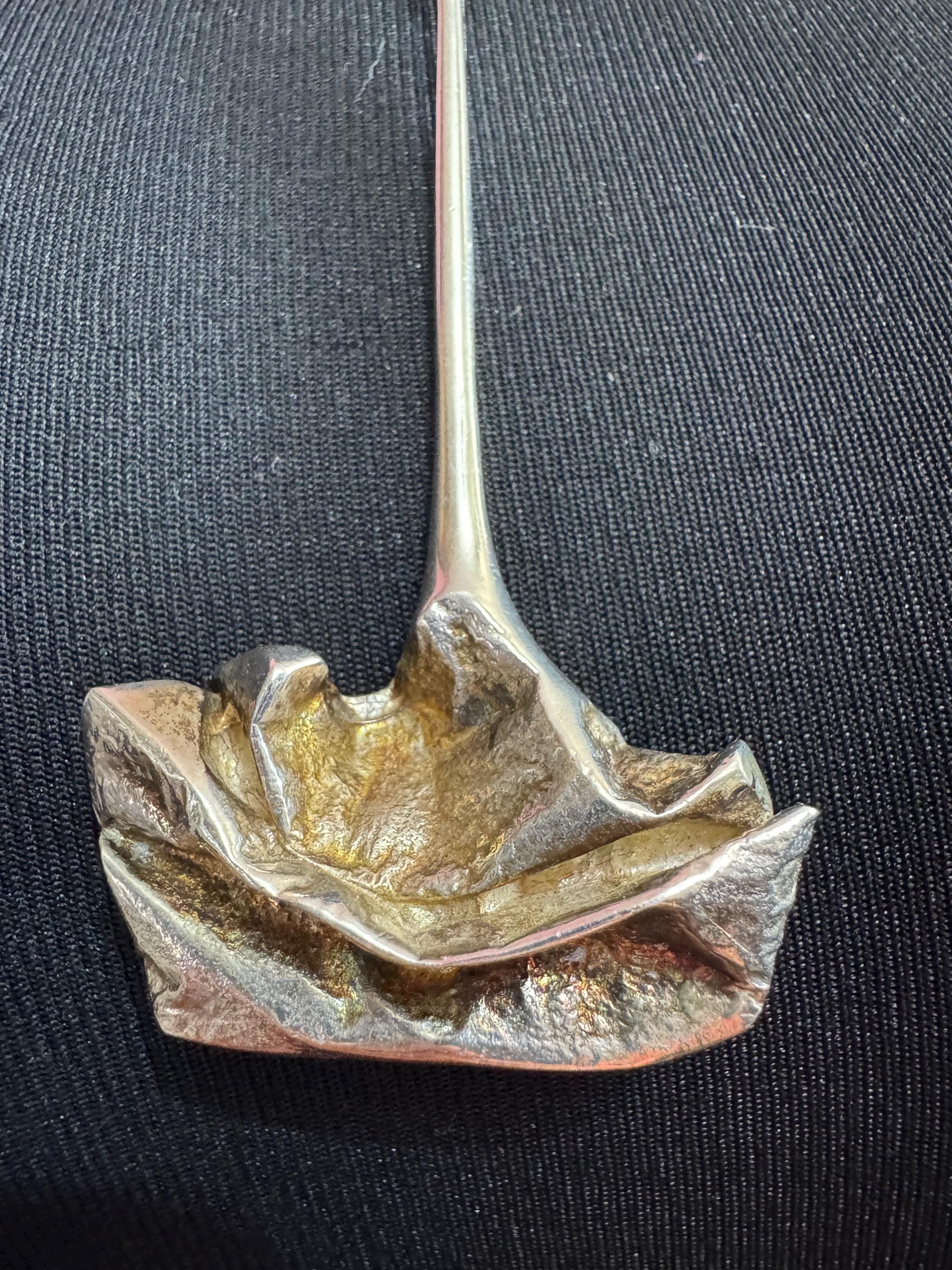 Vintage N.E.FROM Denmark 925 Sterling Silver weighty brutalist nugget pendant necklace on a chain 41.3grams