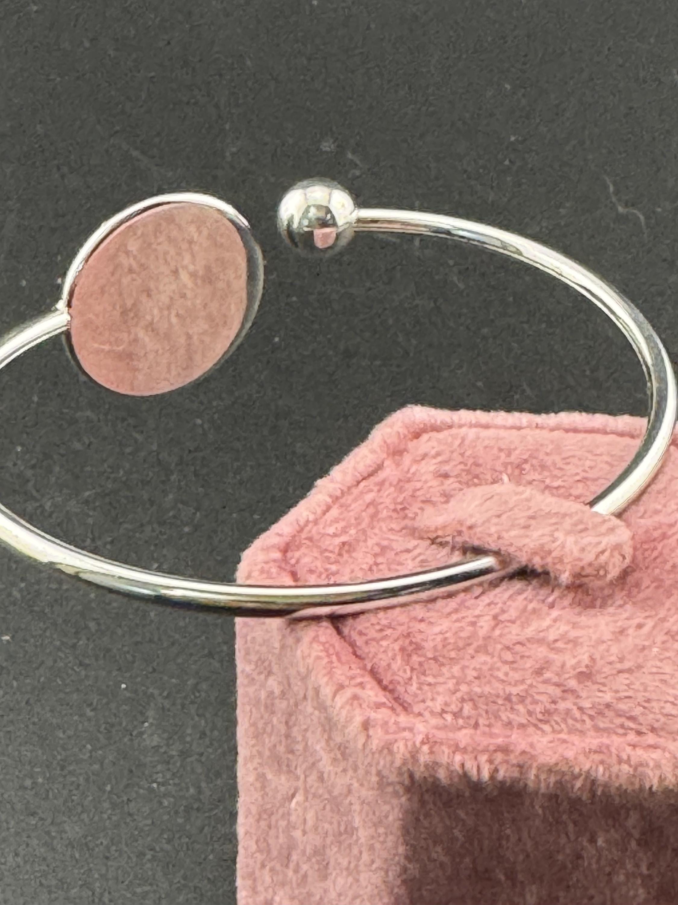 William morris print stainless steel glass cabochon bangle bracelet