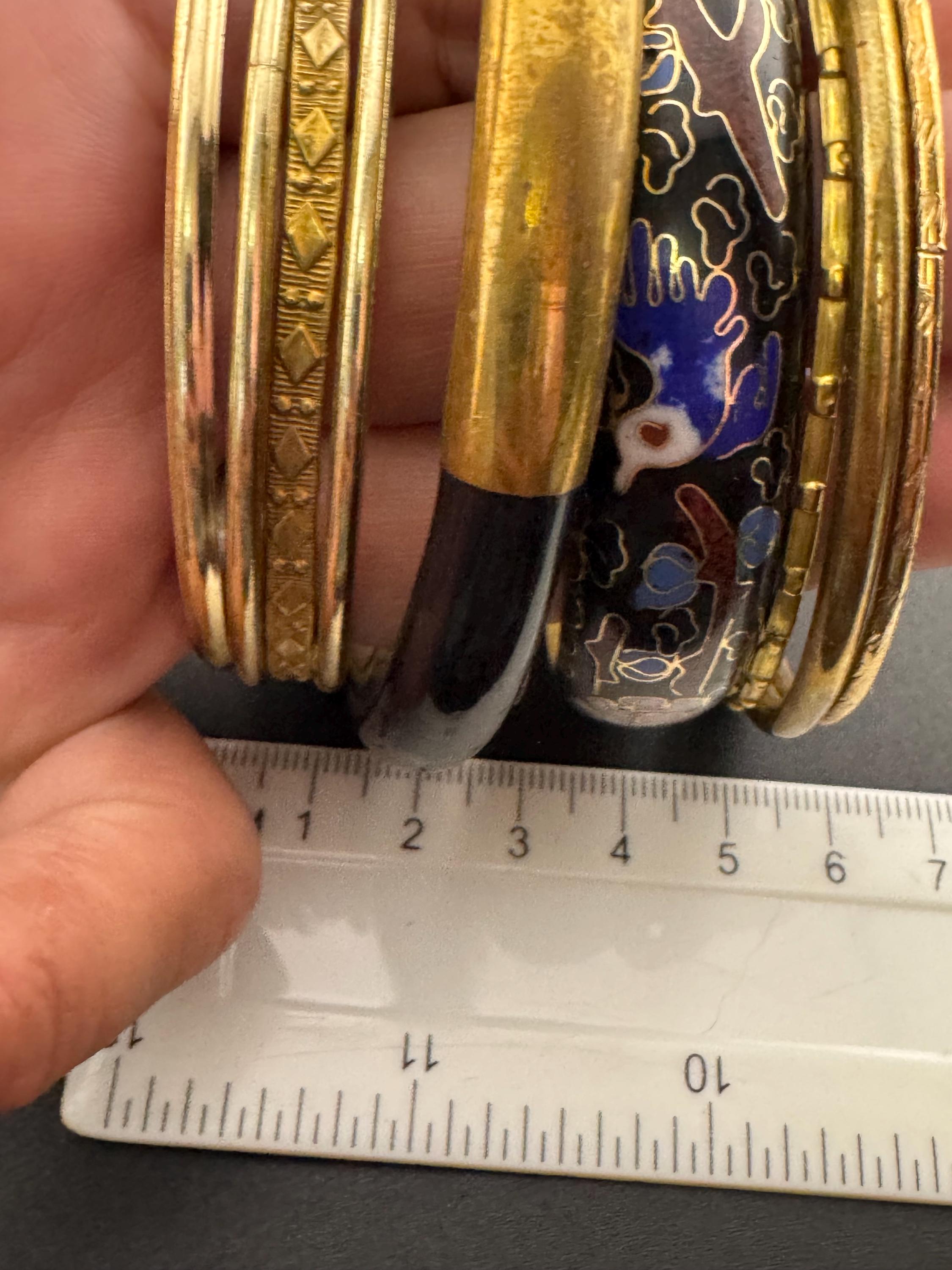 Gold and black tones vintage curated set of stacking bangles Bangle stack eastern metal hippy boho festival bracelets