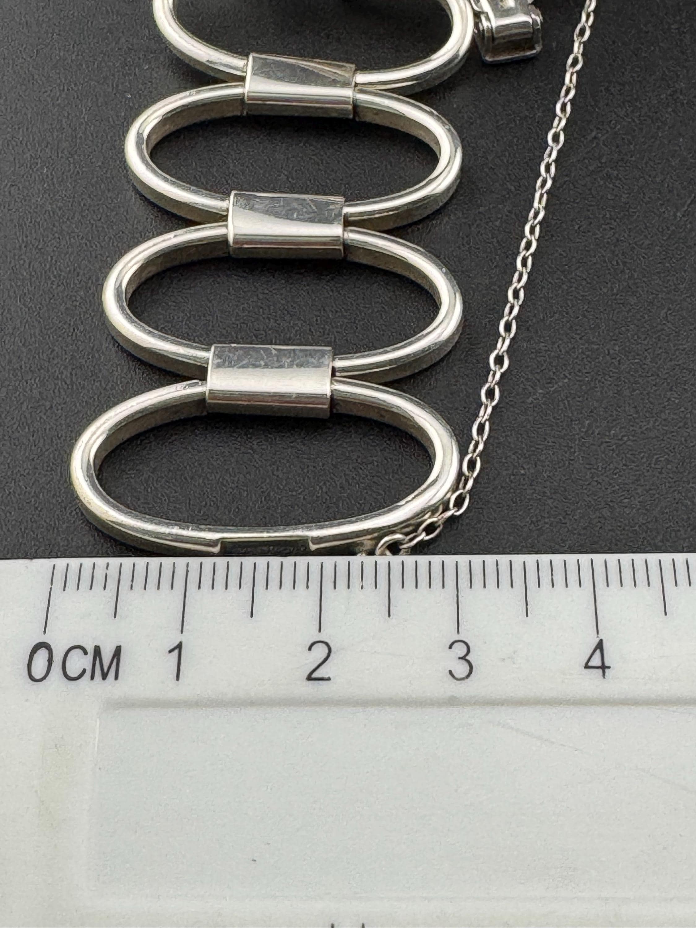 Vintage Retro 925 Sterling Silver panel link modernist chain link chunky bracelet 50.8 grams