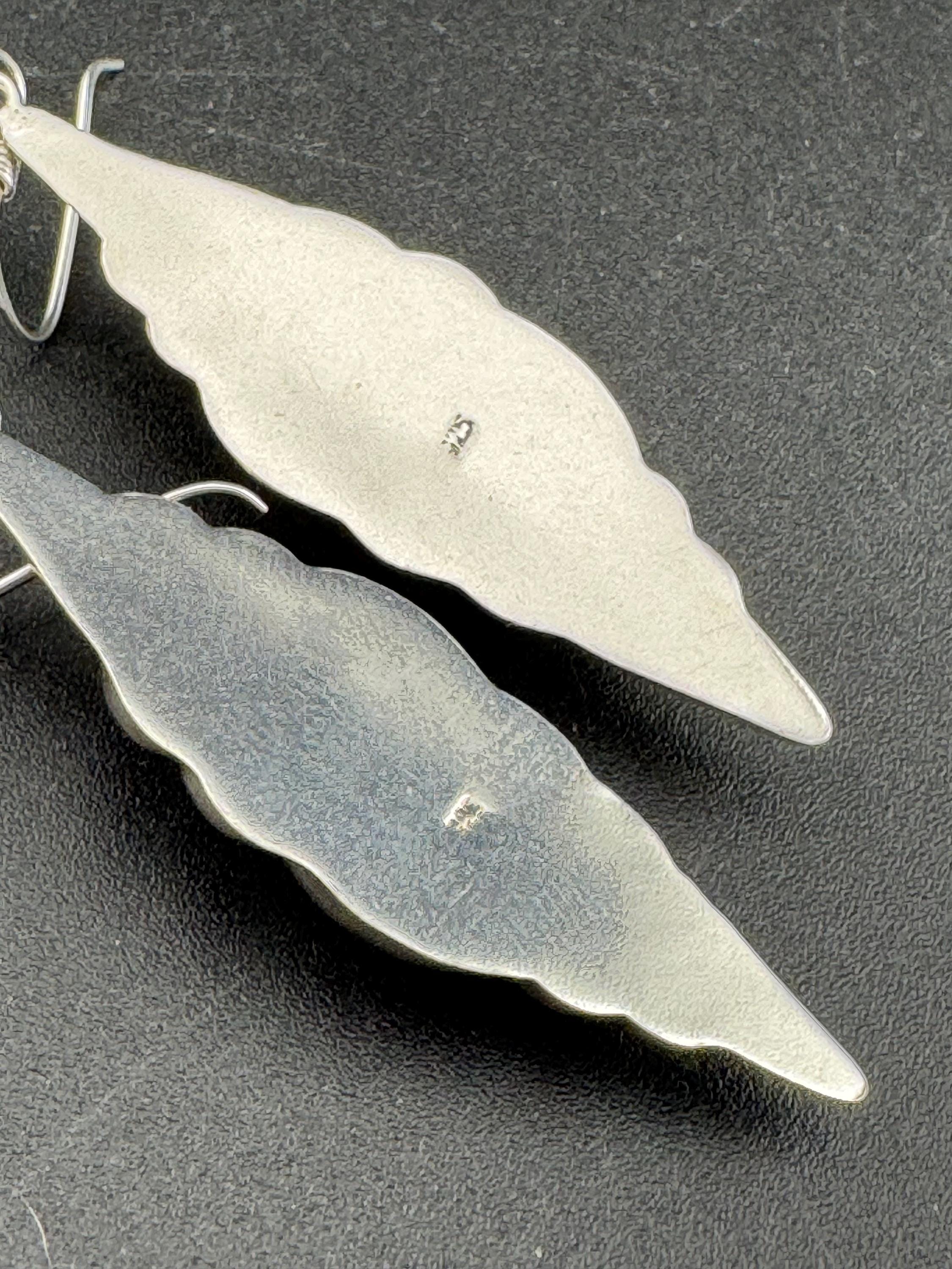 5.4cm 925 sterling silver hollow long drop dropper dangly earrings for pierced ears, modernist shell design