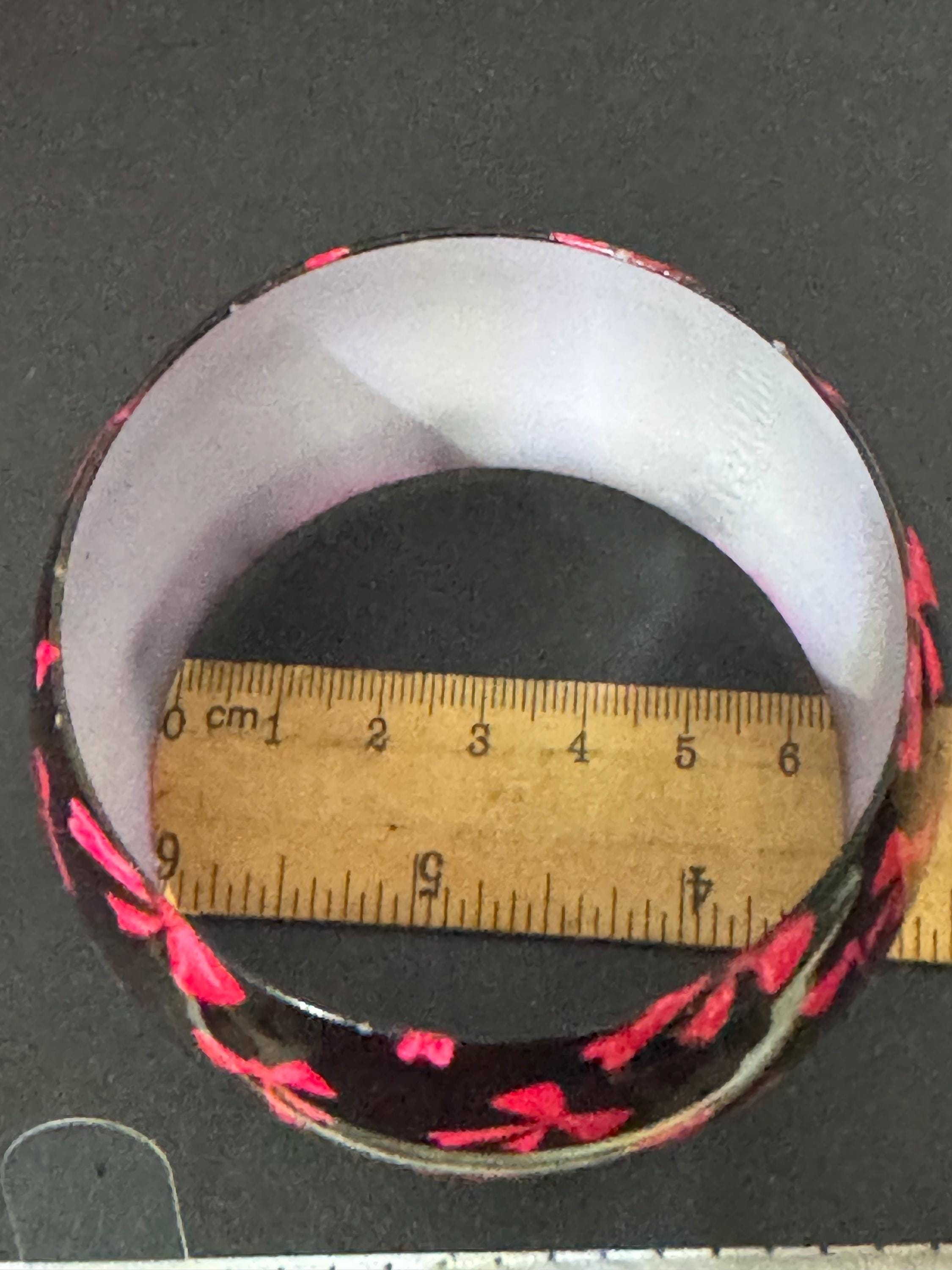 Purple and pink bow bangles chunky bracelet