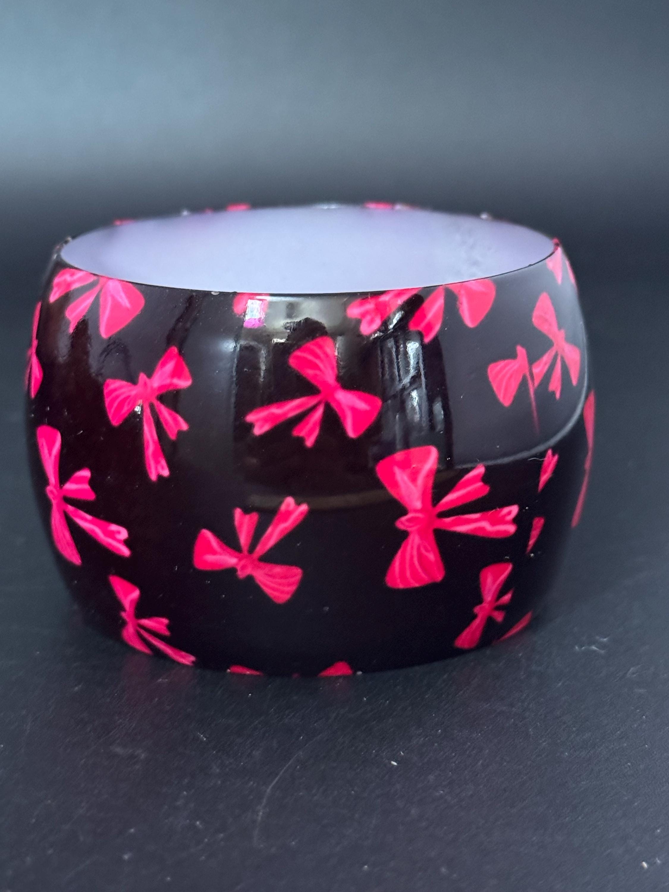 Purple and pink bow bangles chunky bracelet