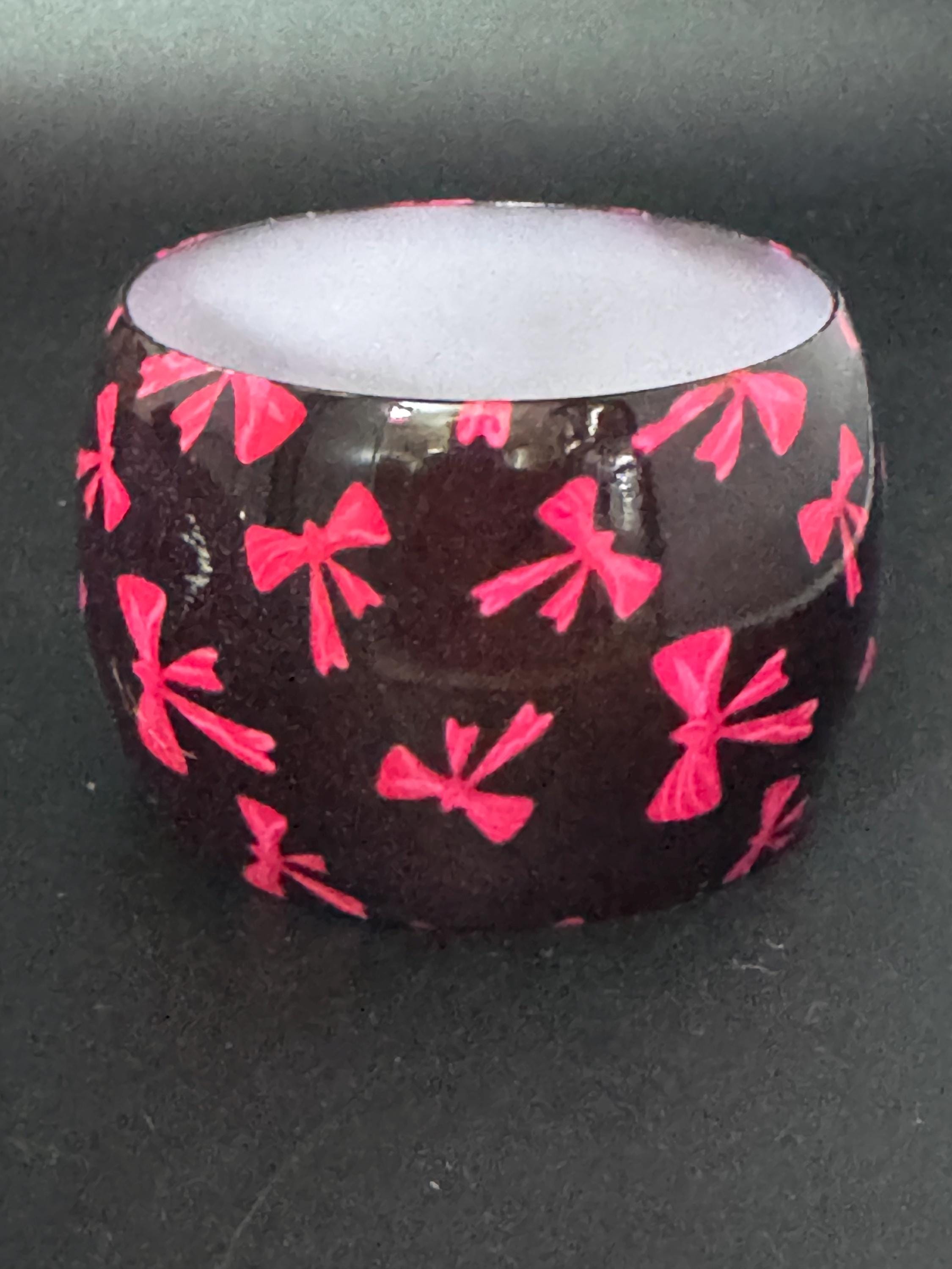 Purple and pink bow bangles chunky bracelet