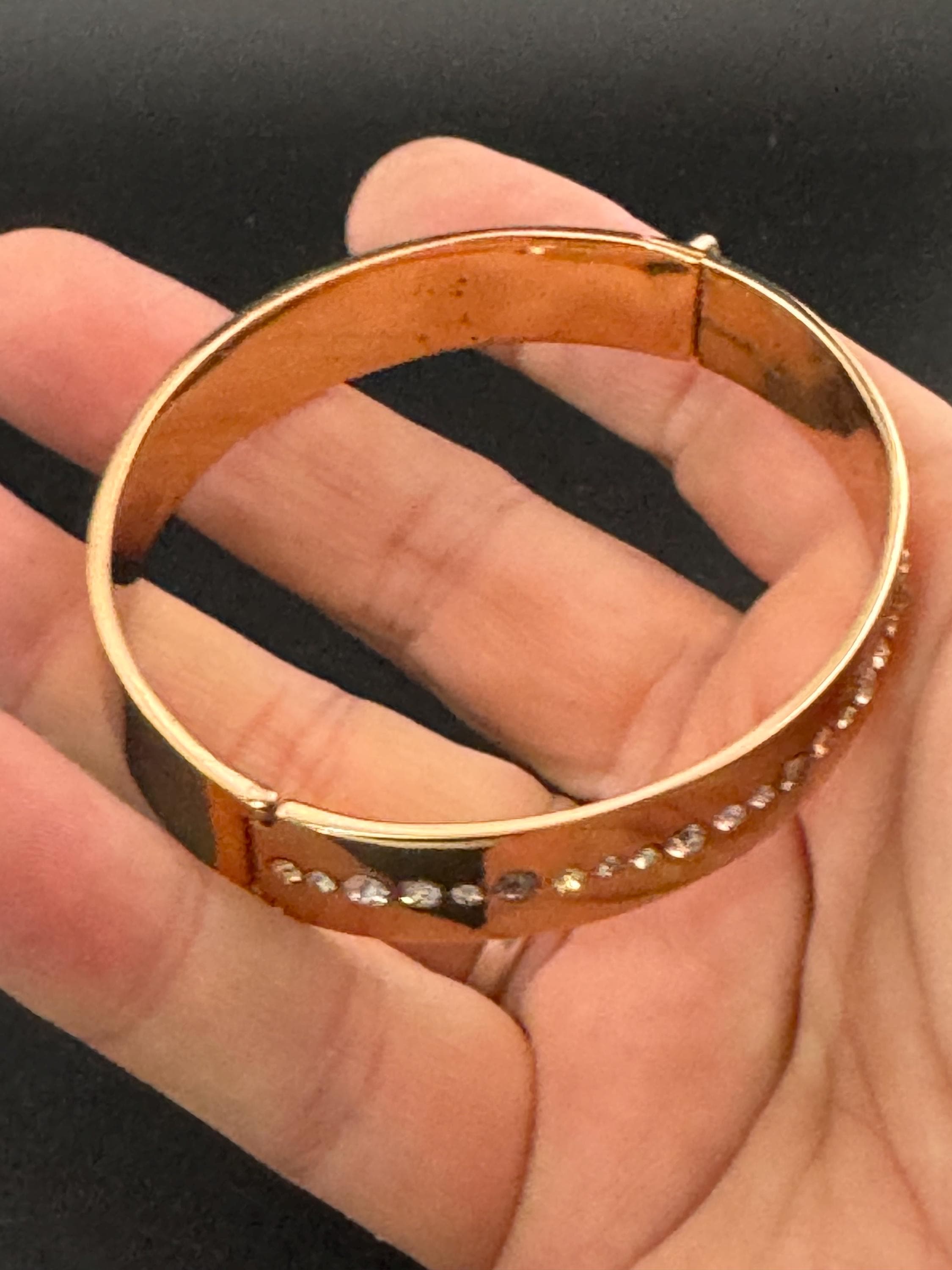 NIKKI LISSONI Retro Gold Plated Crystal Bangle Bracelet