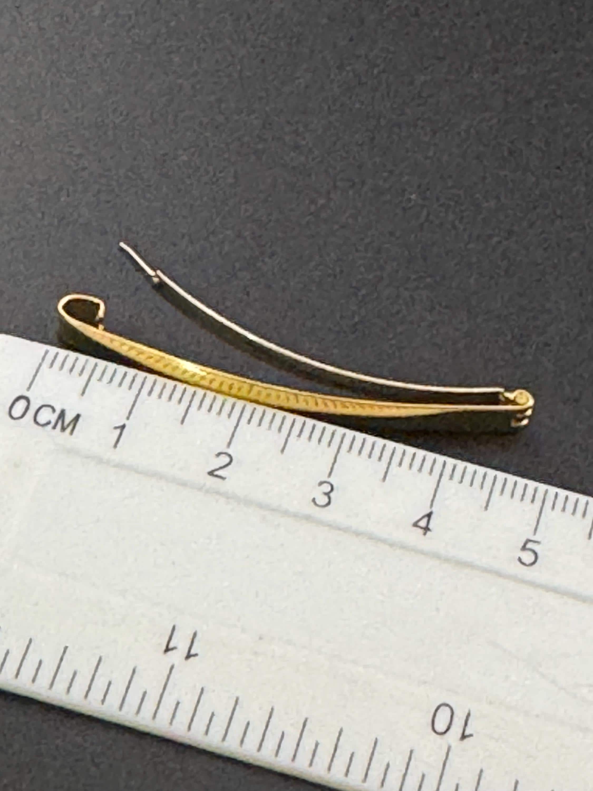 vintage pair of signed French plain long slim gold tone girls hair clips choice of 6cm or 5cm