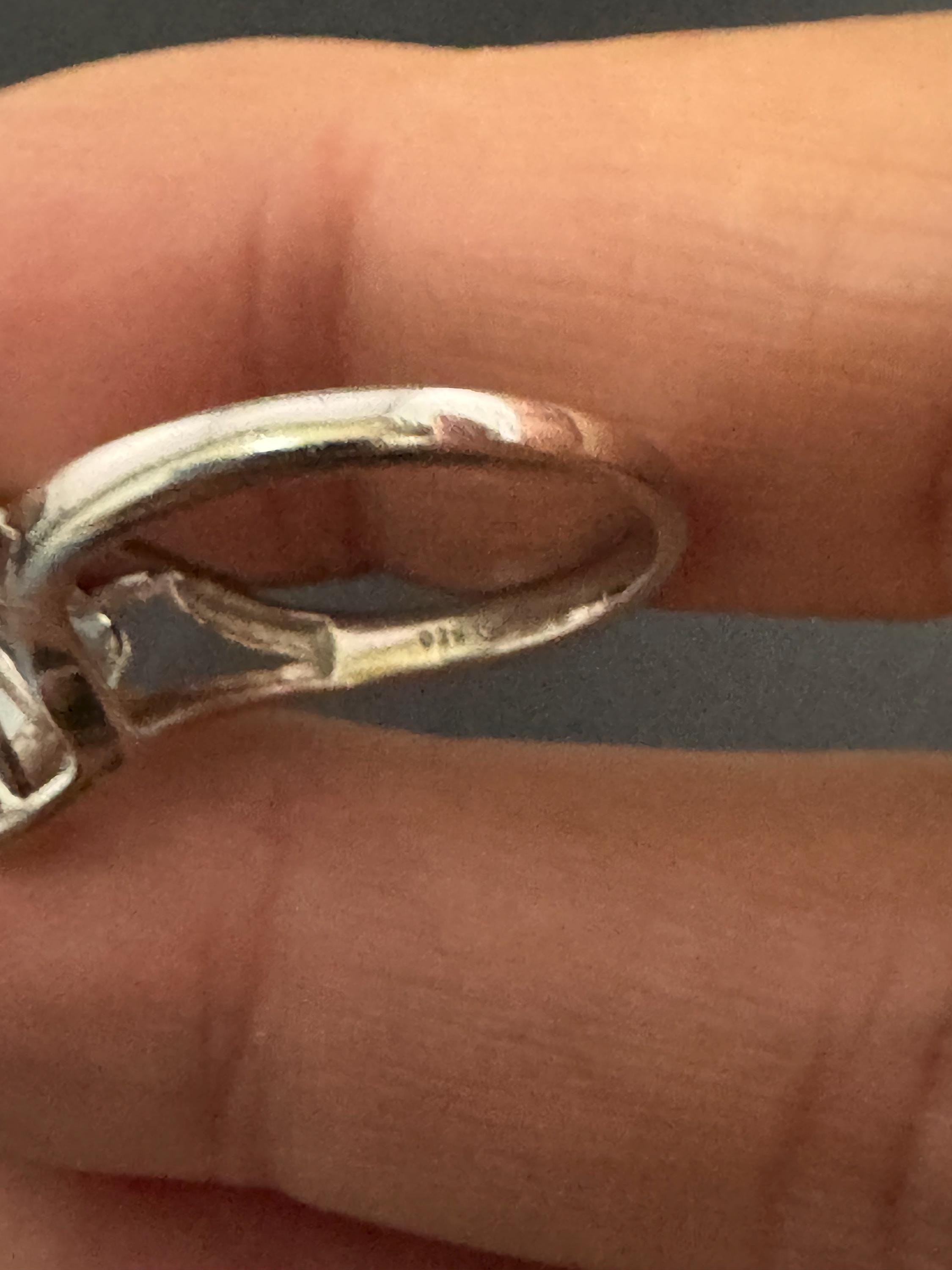 Size M 925 clear gemstone dress ring, sterling silver