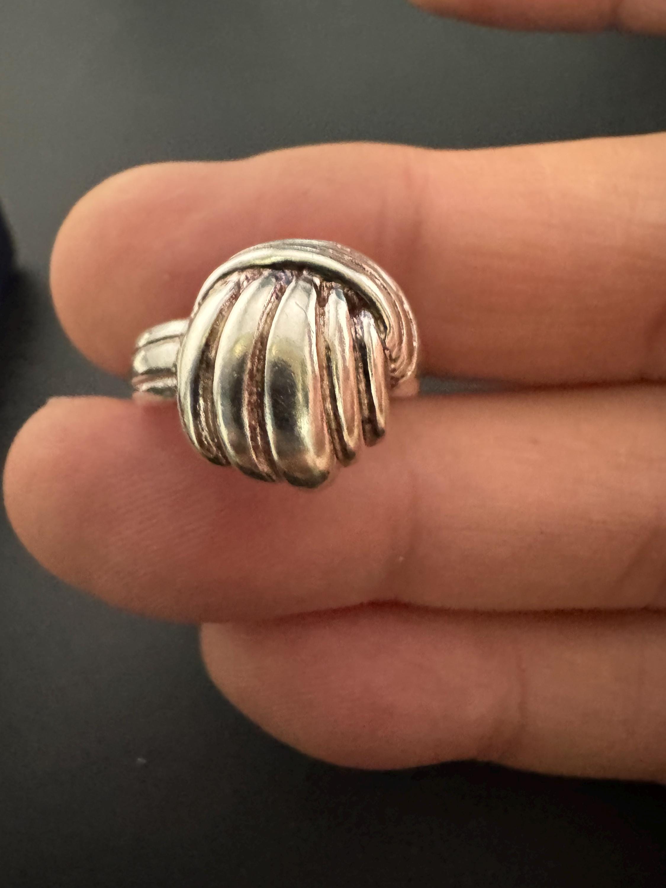 SIZE K 925 modernist knot woven ring, sterling silver