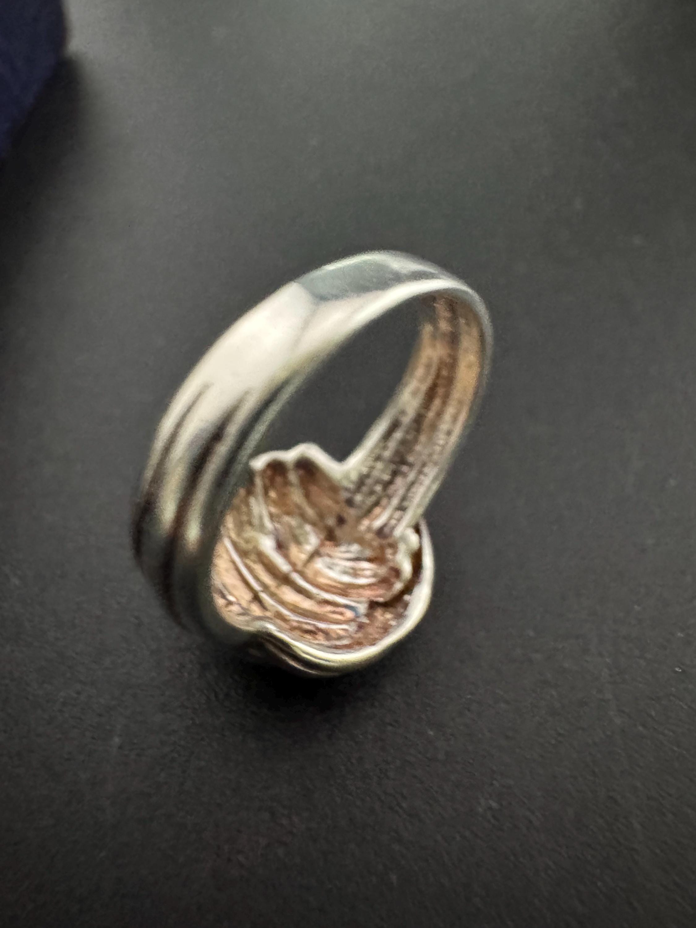 SIZE K 925 modernist knot woven ring, sterling silver