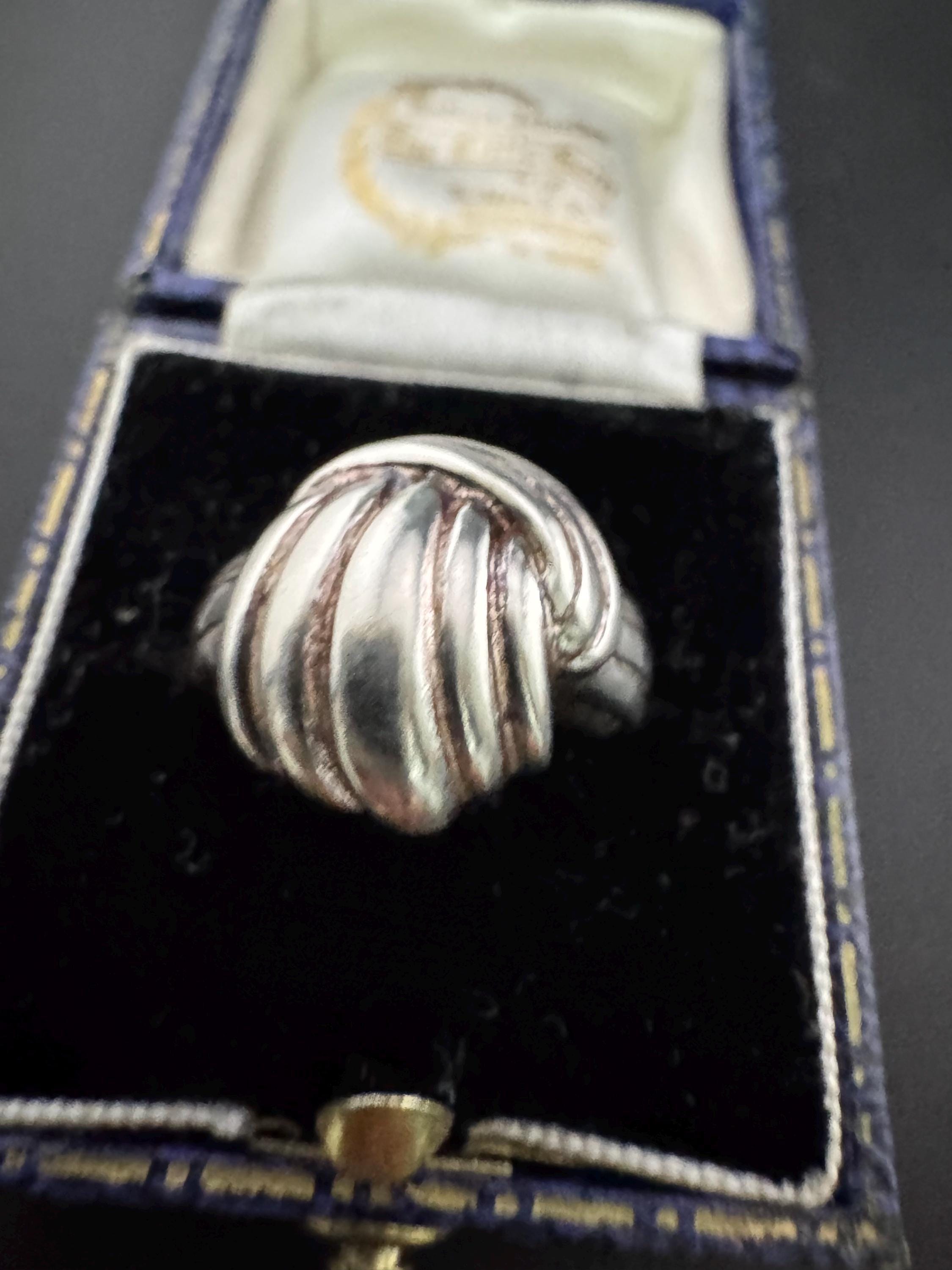SIZE K 925 modernist knot woven ring, sterling silver