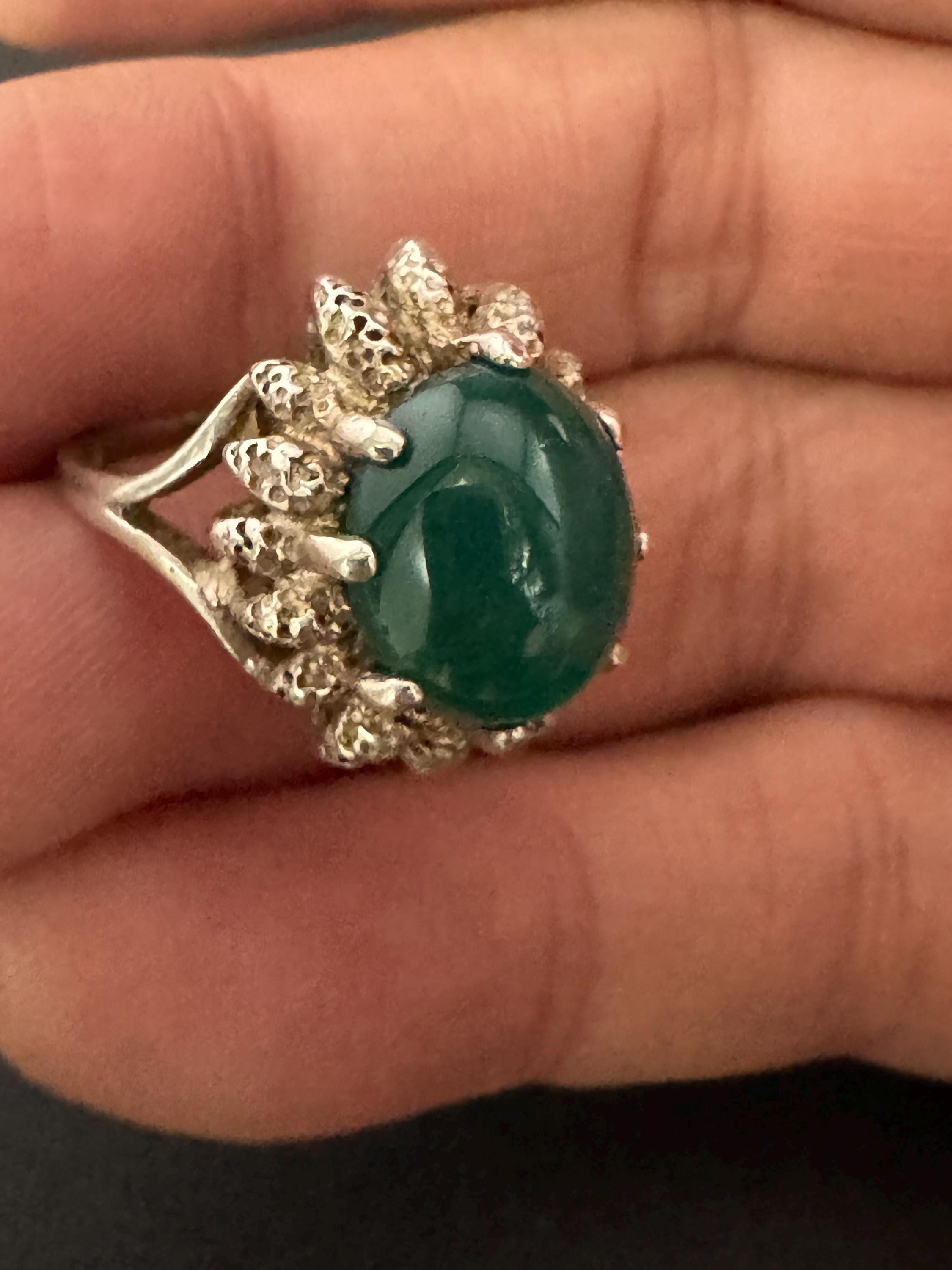 Size N/O brutalist ring, 925 Sterling silver ring gemstone