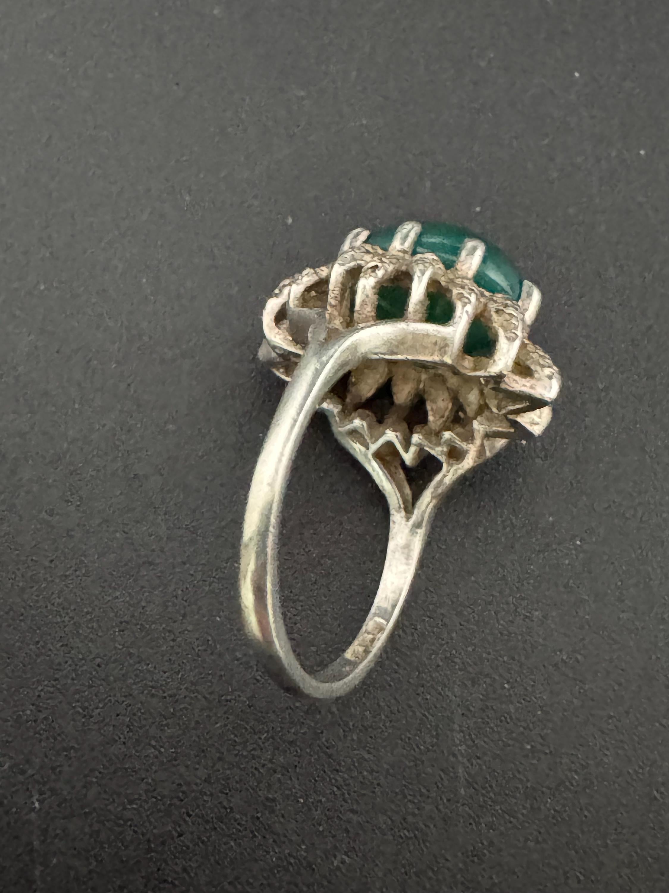 Size N/O brutalist ring, 925 Sterling silver ring gemstone