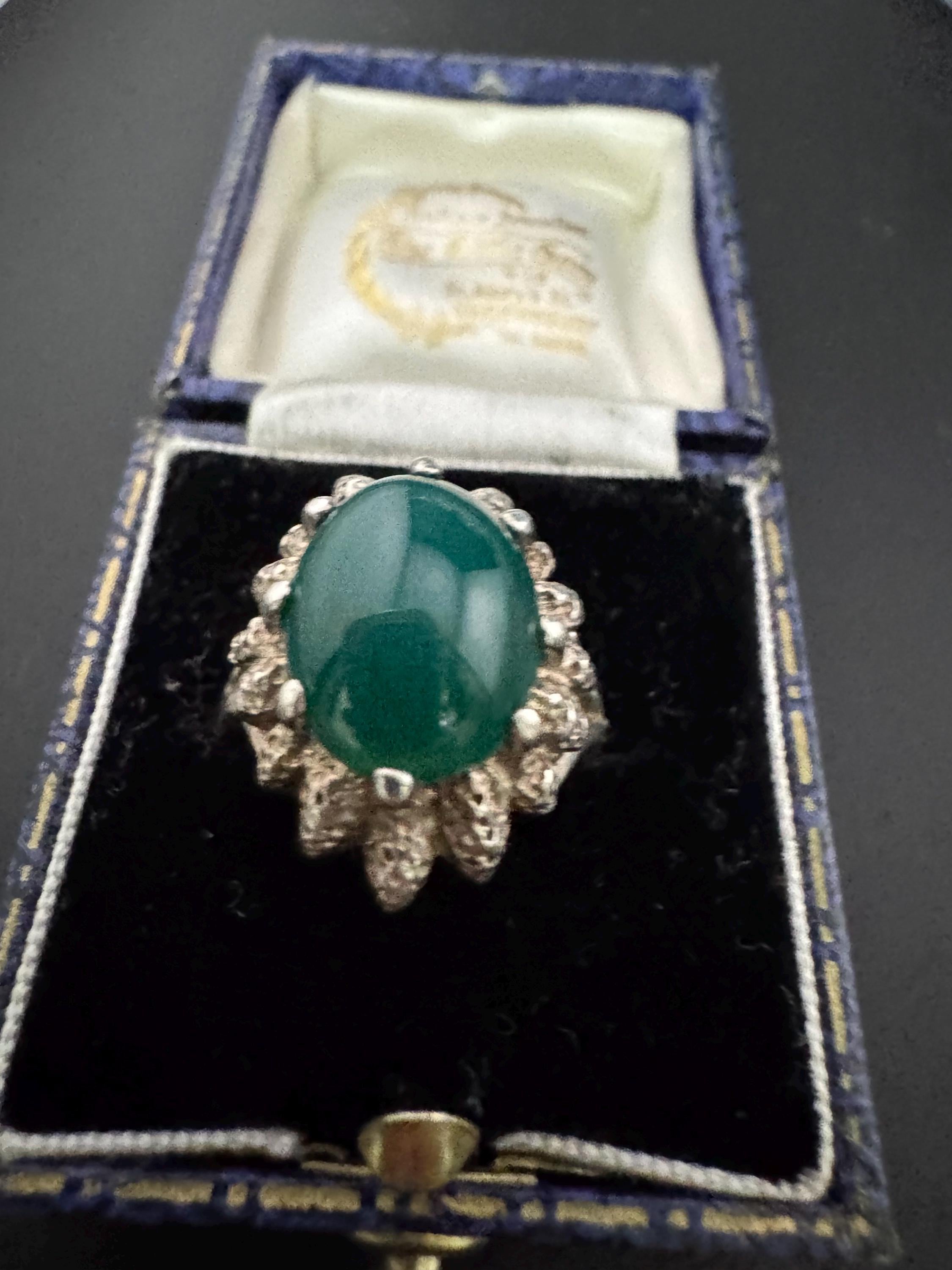 Size N/O brutalist ring, 925 Sterling silver ring gemstone