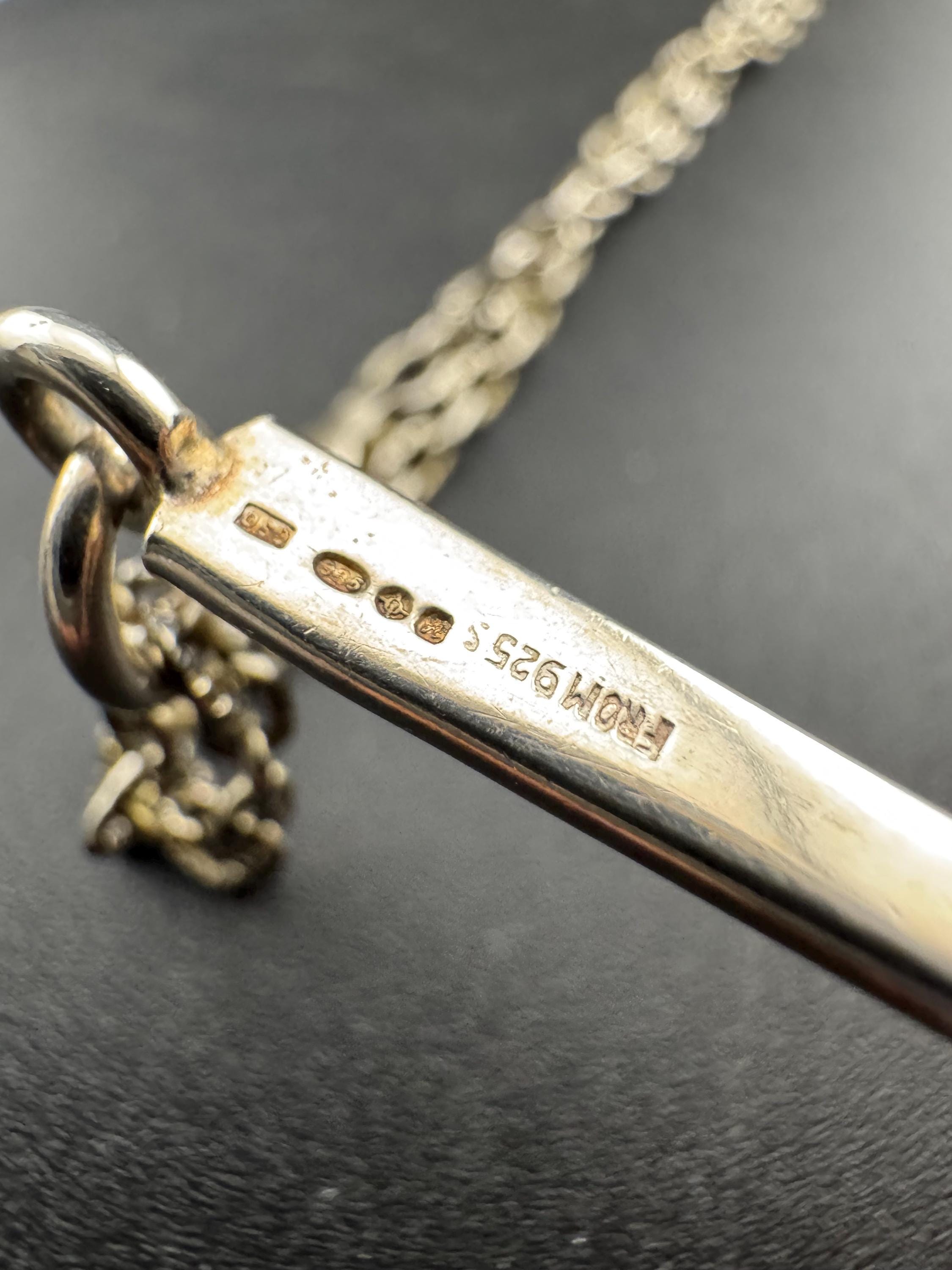 Vintage N.E.FROM Denmark 925 Sterling Silver weighty brutalist nugget pendant necklace on a chain 41.3grams