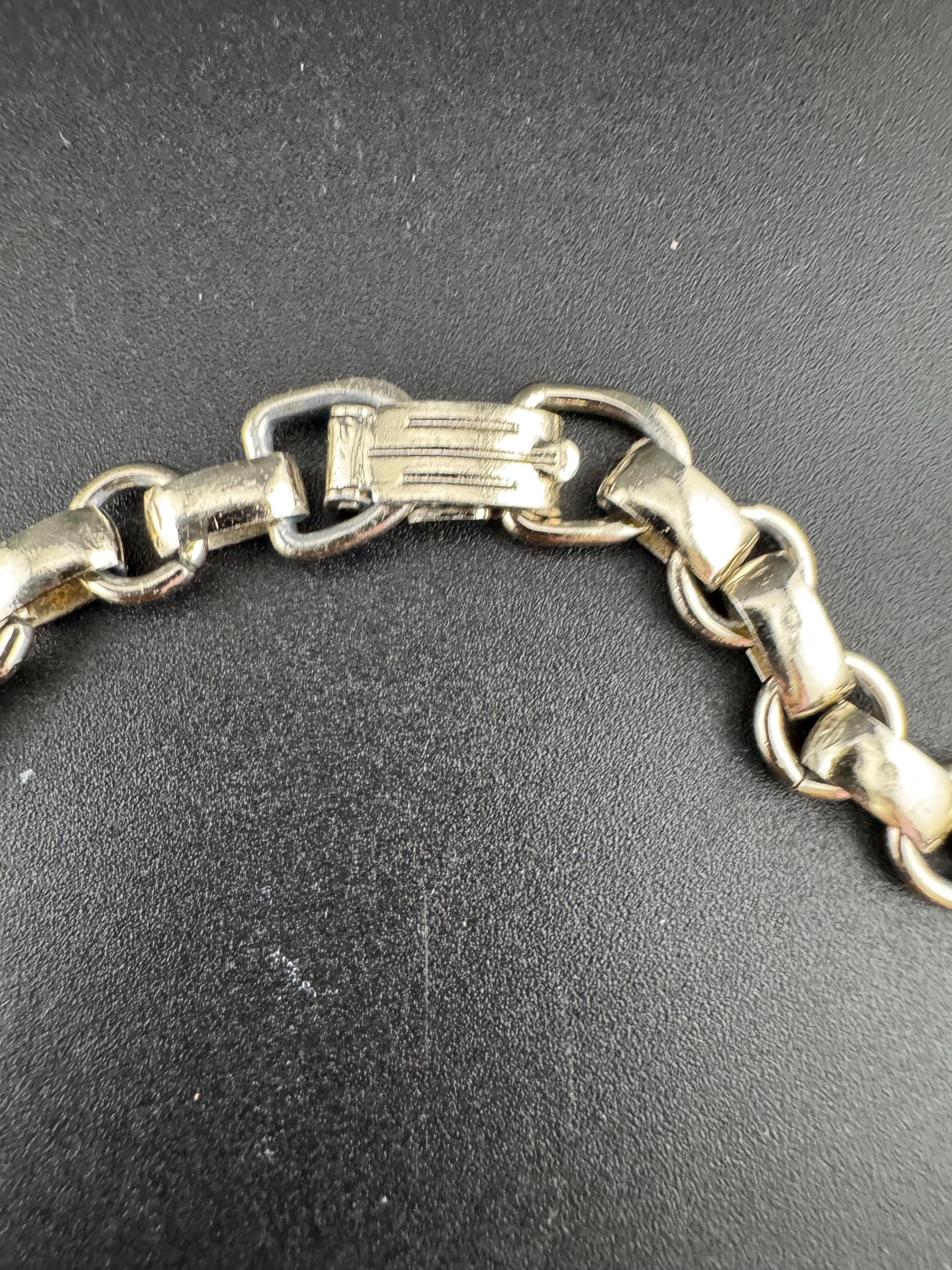 Panther link silver Necklace: White Enamel vintage