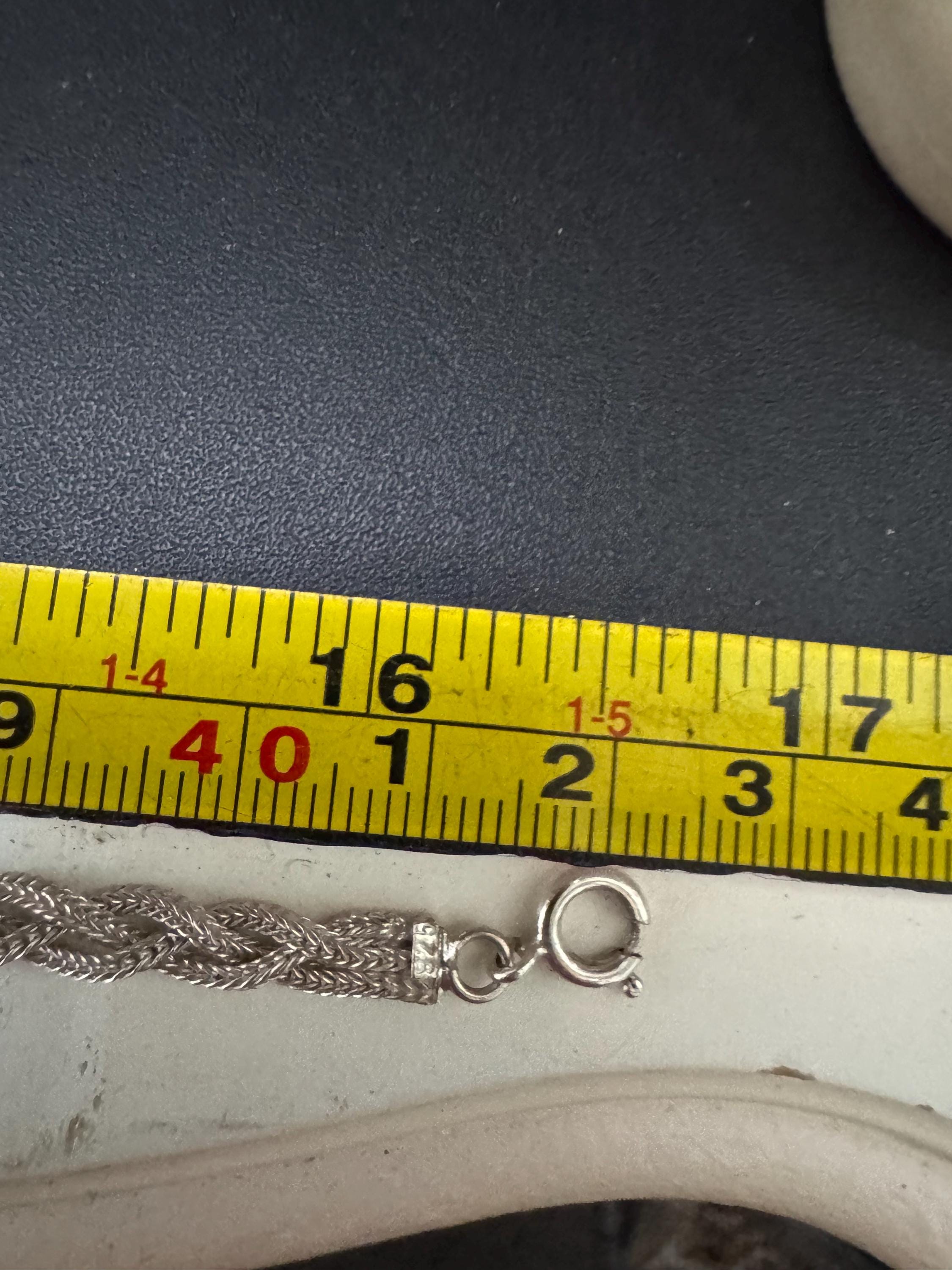925 sterling silver fancy link woven rope chain necklace 42.5cm 11.5 grams