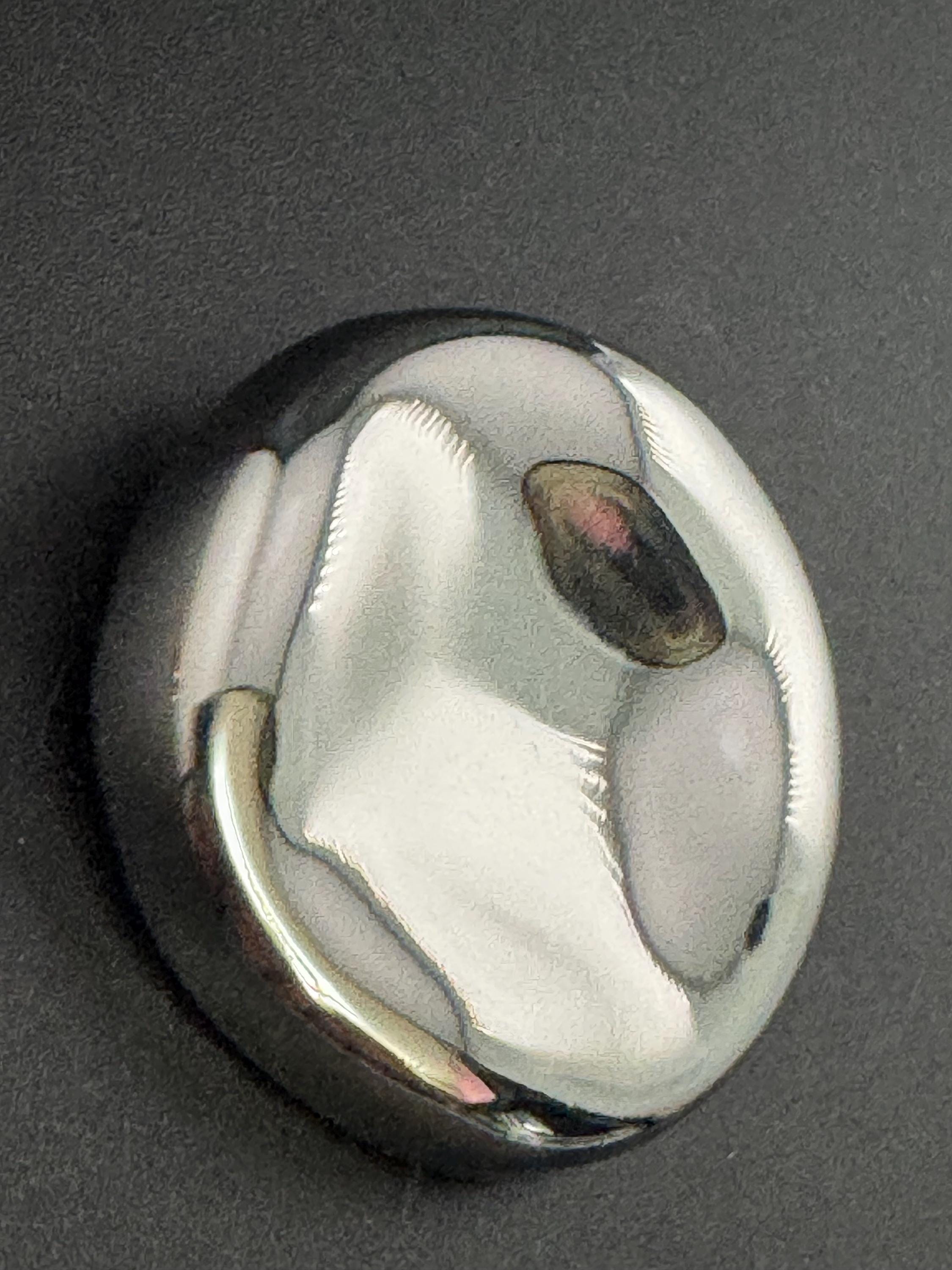 XL Silver Tone Coat Button: 42mm Metal Shank