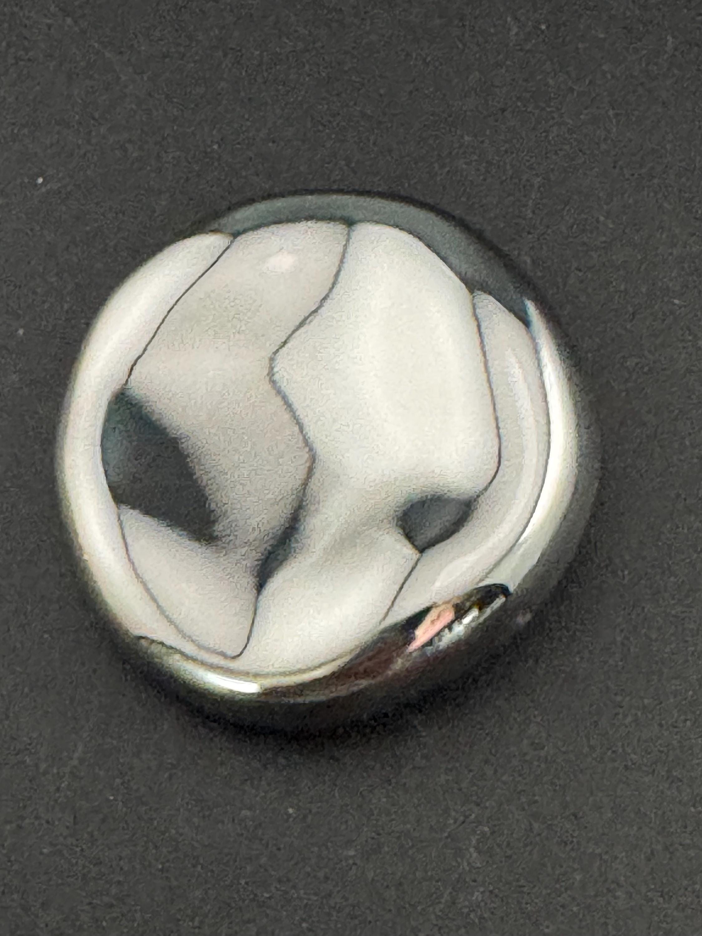 XL Silver Tone Coat Button: 42mm Metal Shank