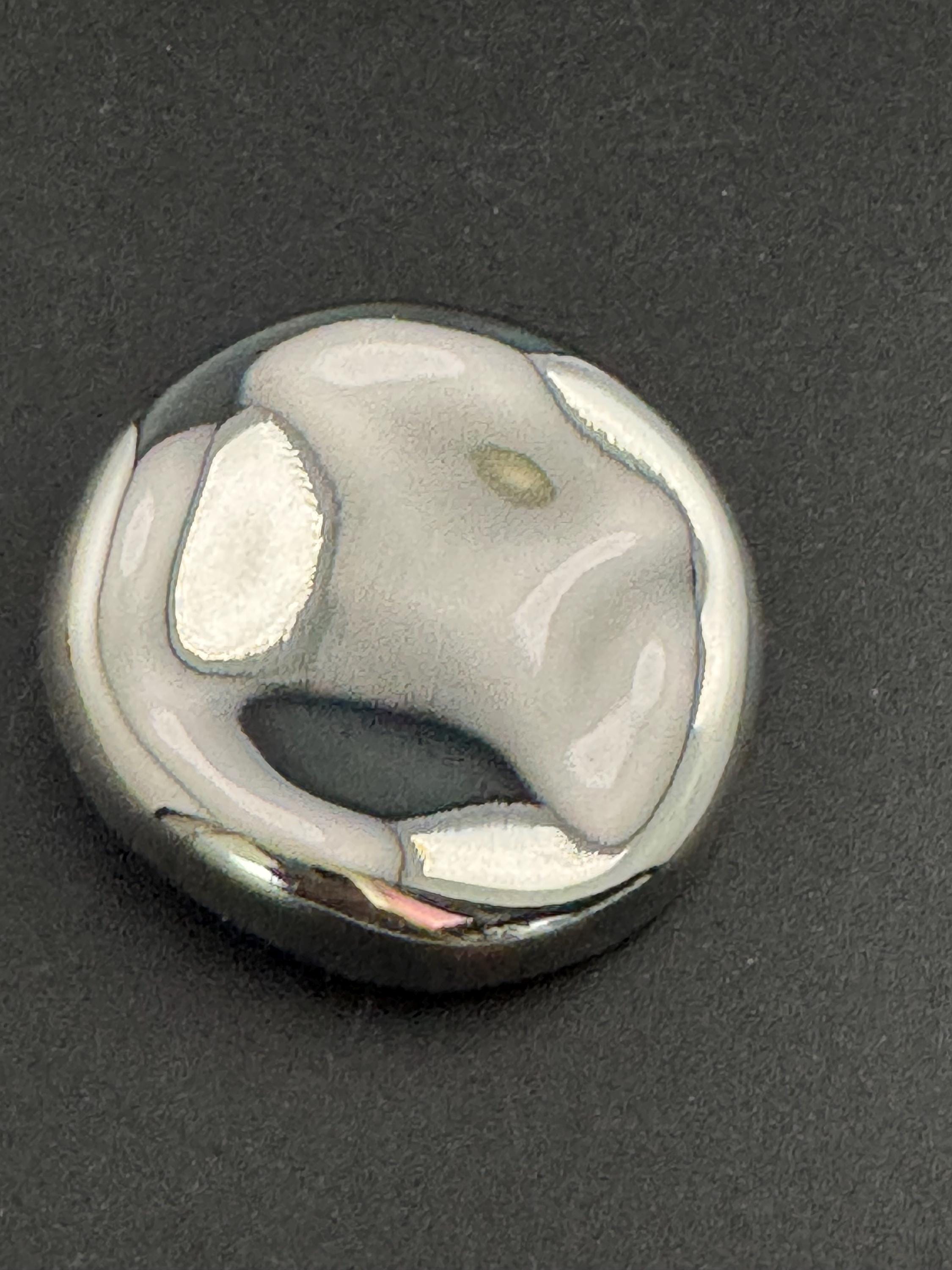 XL Silver Tone Coat Button: 42mm Metal Shank