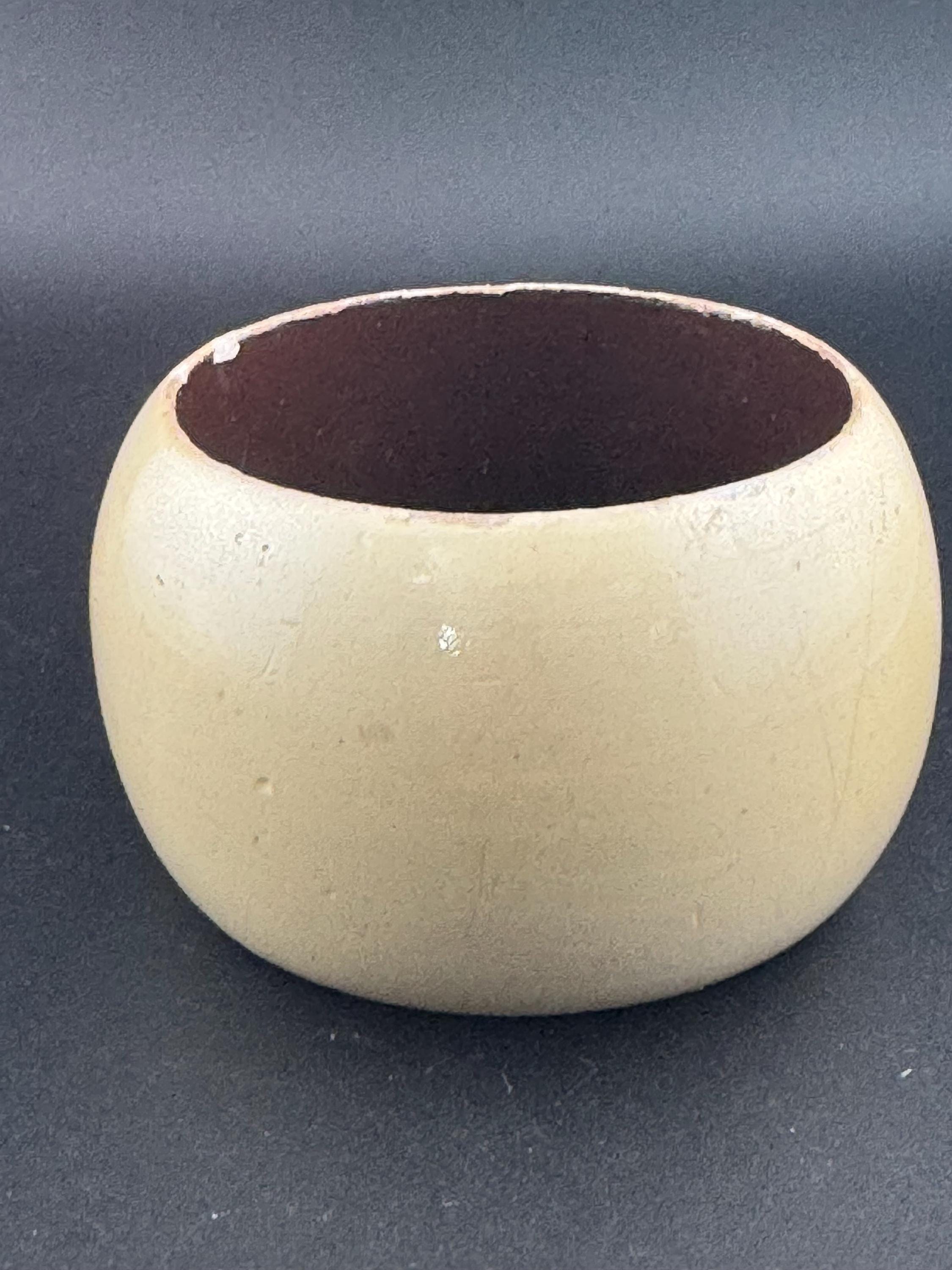 Oversized Cream Painted Wood Cuff Bangle: Boho Festival Bracelet